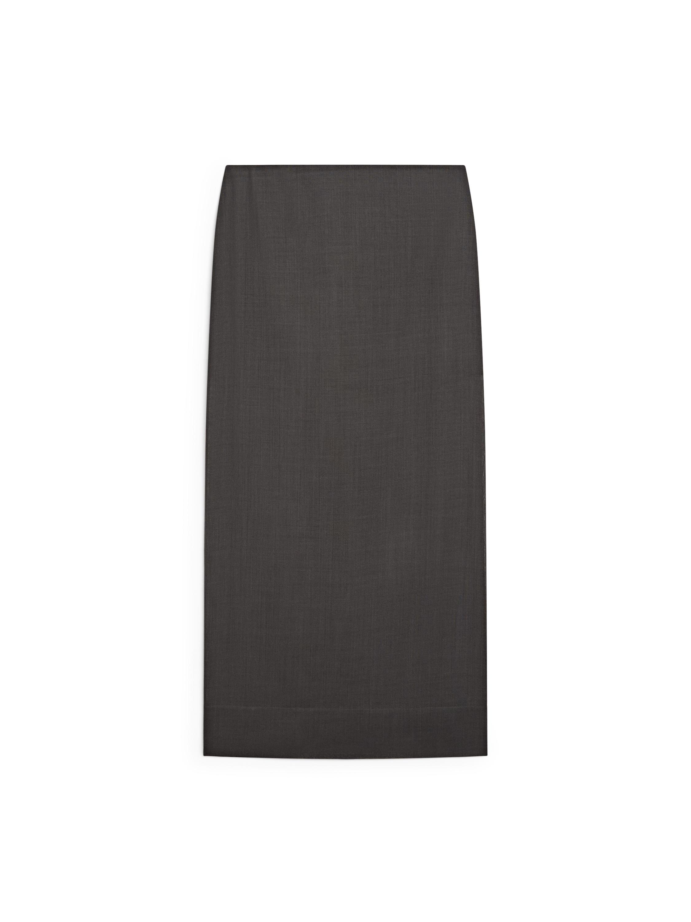 Straight midi skirt with sheer detail - STUDIO — GREY