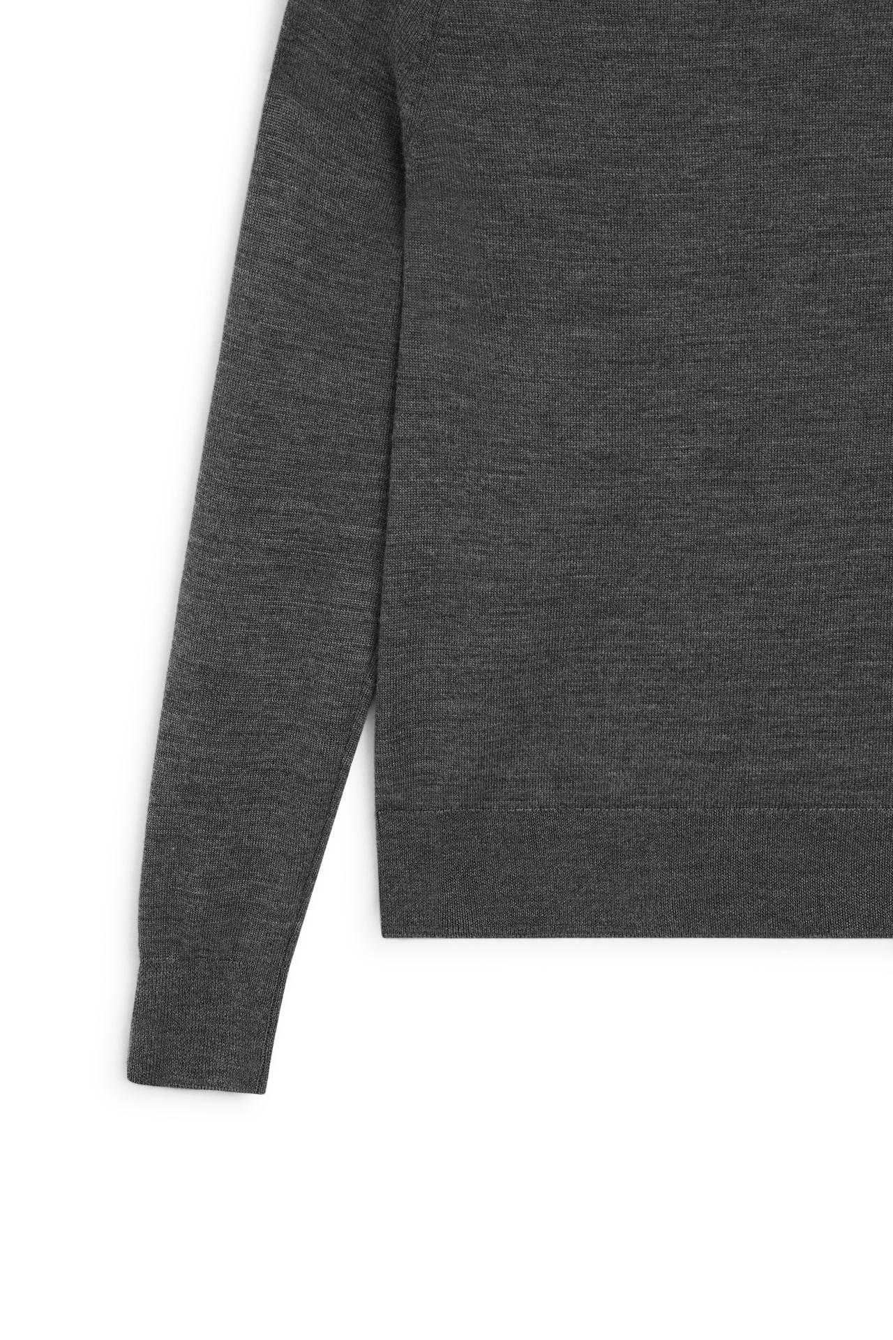 100% wool button-detail knit sweater - LIMITED EDITION — MEDIUM GREY