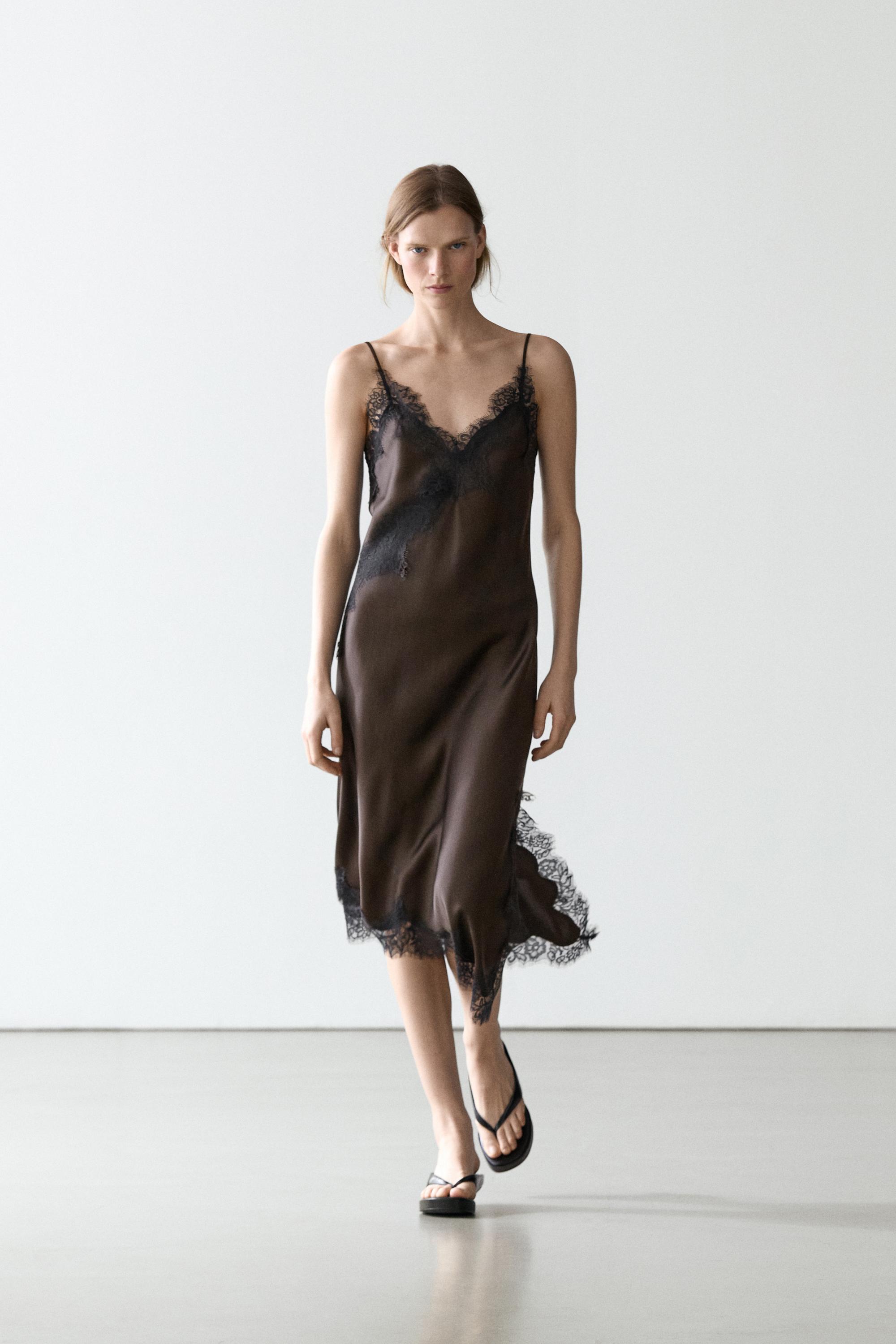 Camisole dress with lace detail