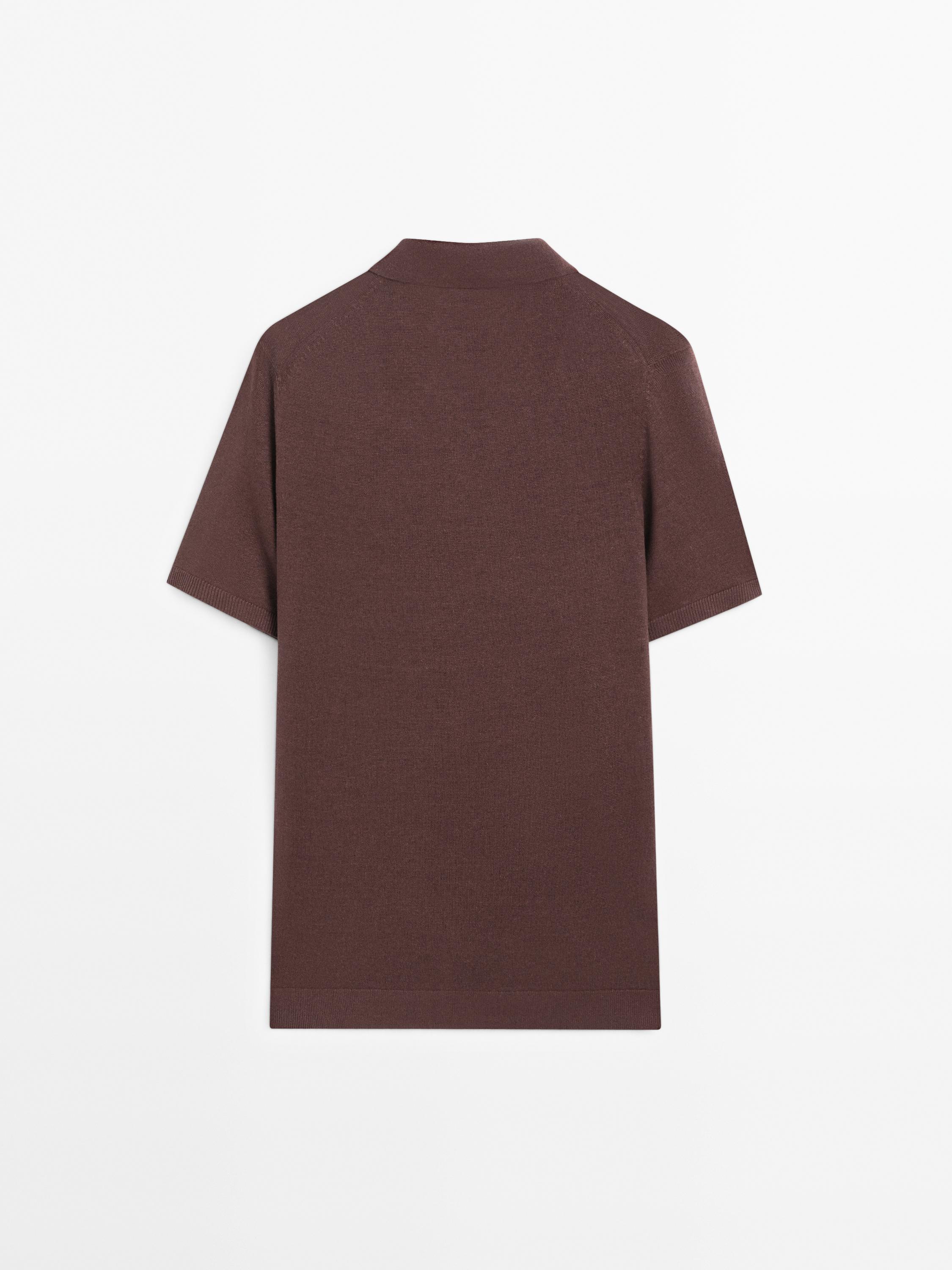100% linen knit polo shirt