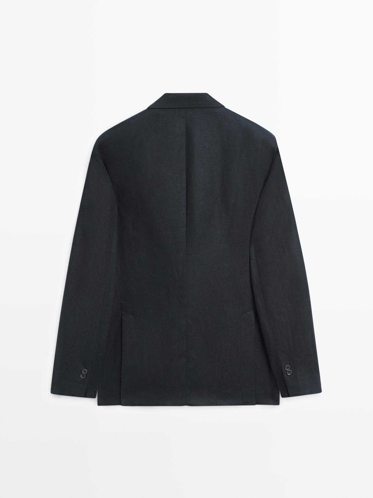 100% linen suit blazer — NAVY BLUE