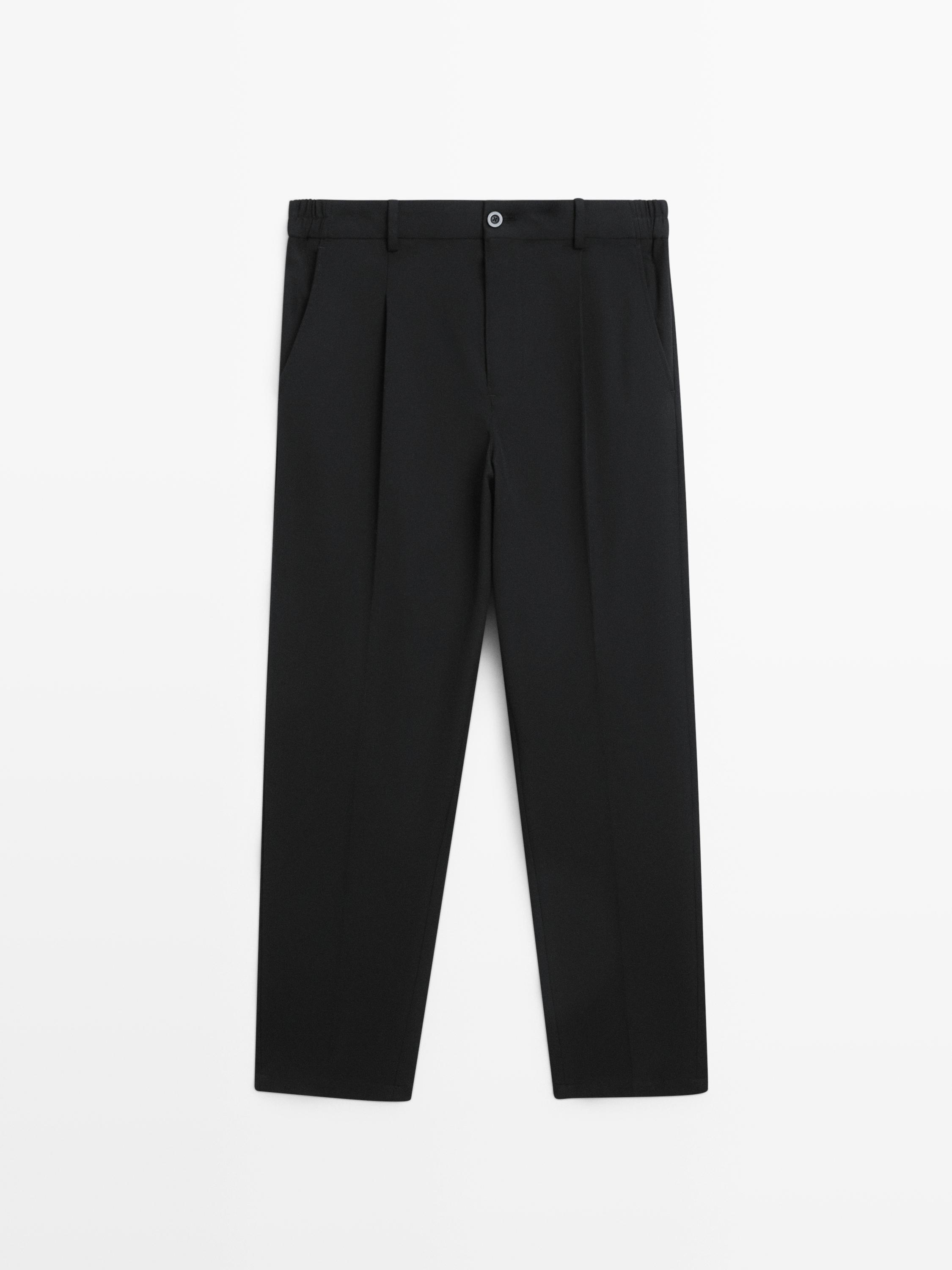 Relaxed fit darted trousers