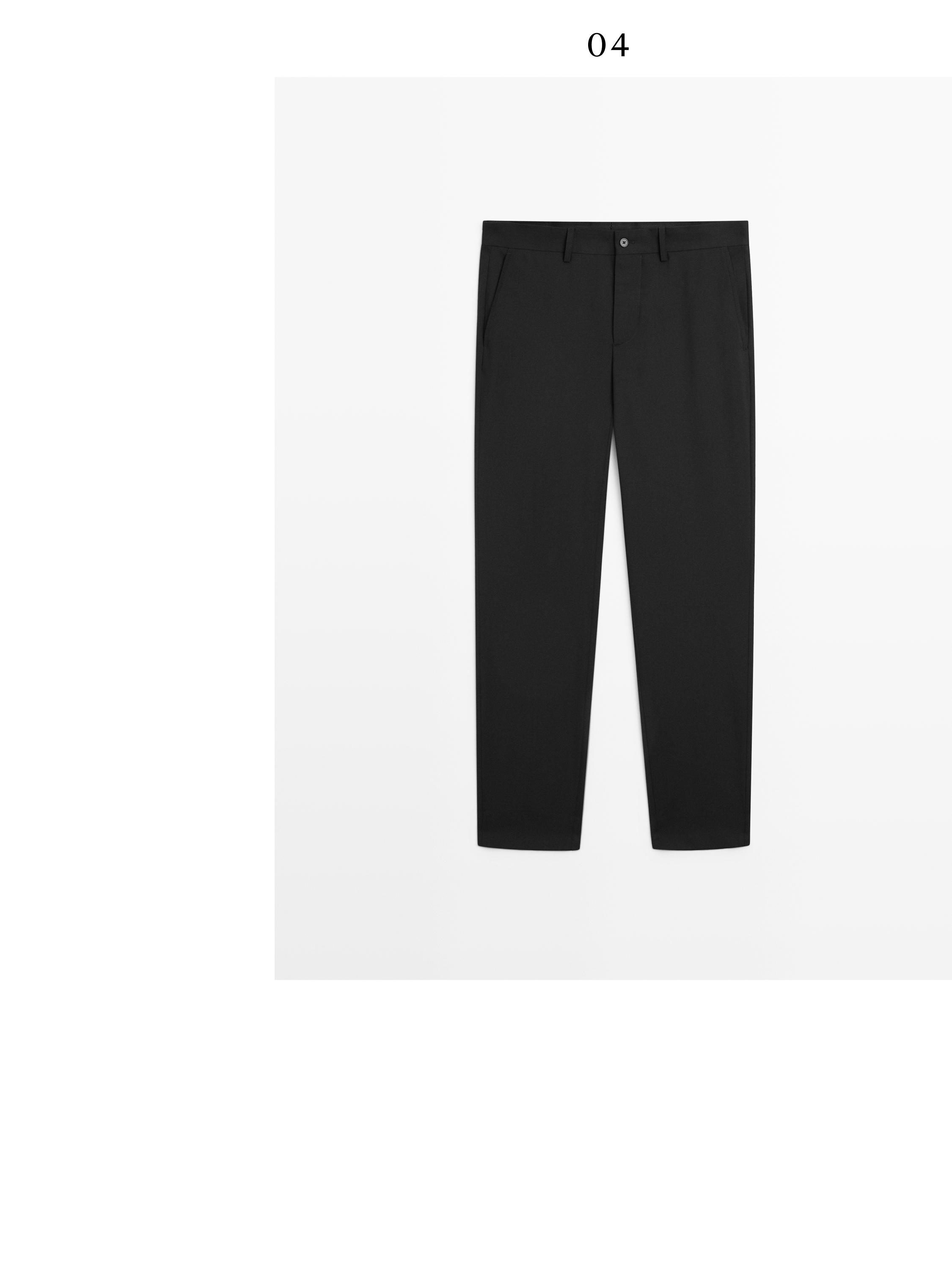 Wide-leg cool wool suit trousers — BLACK