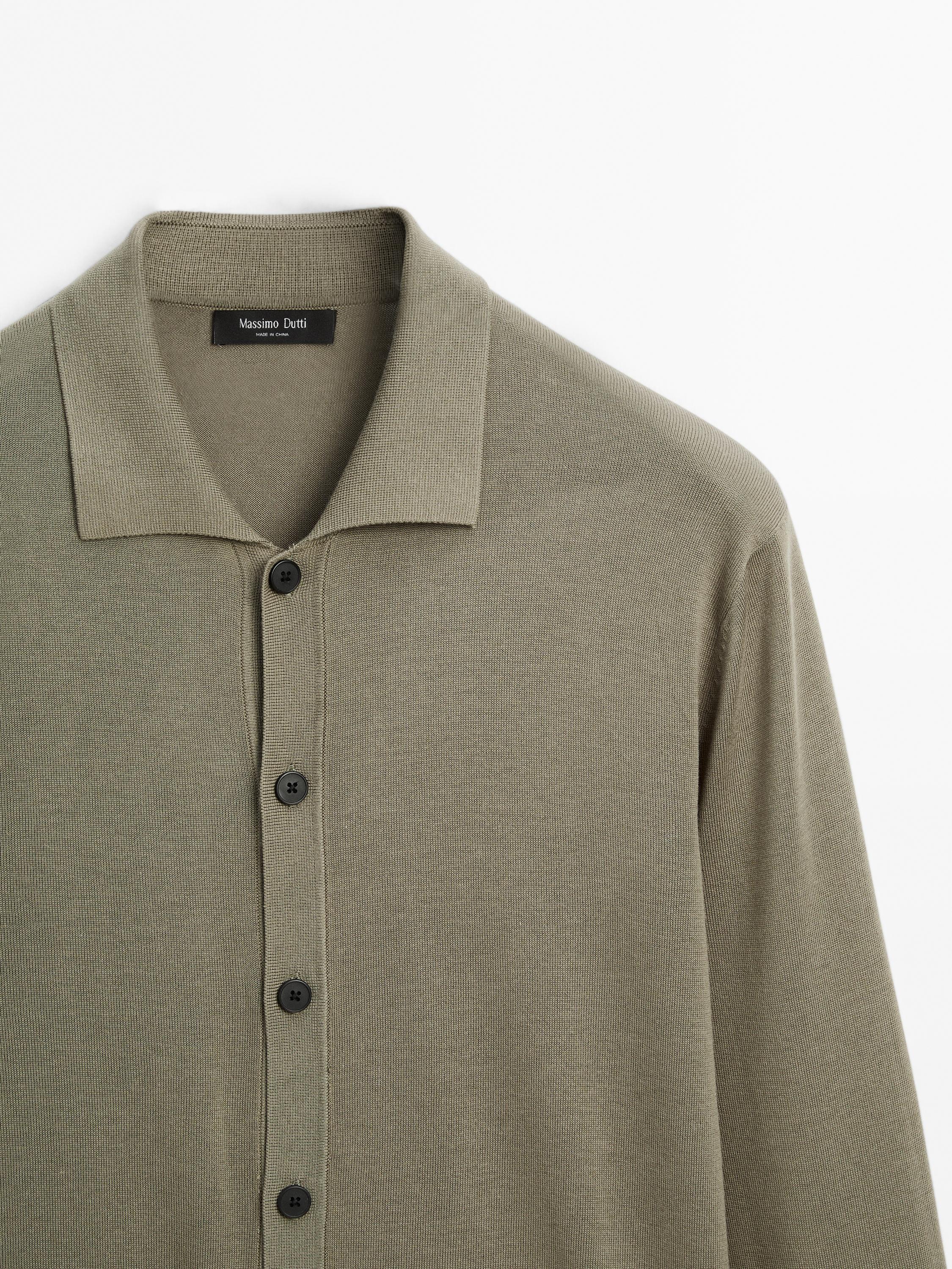 Cotton blend knit cardigan