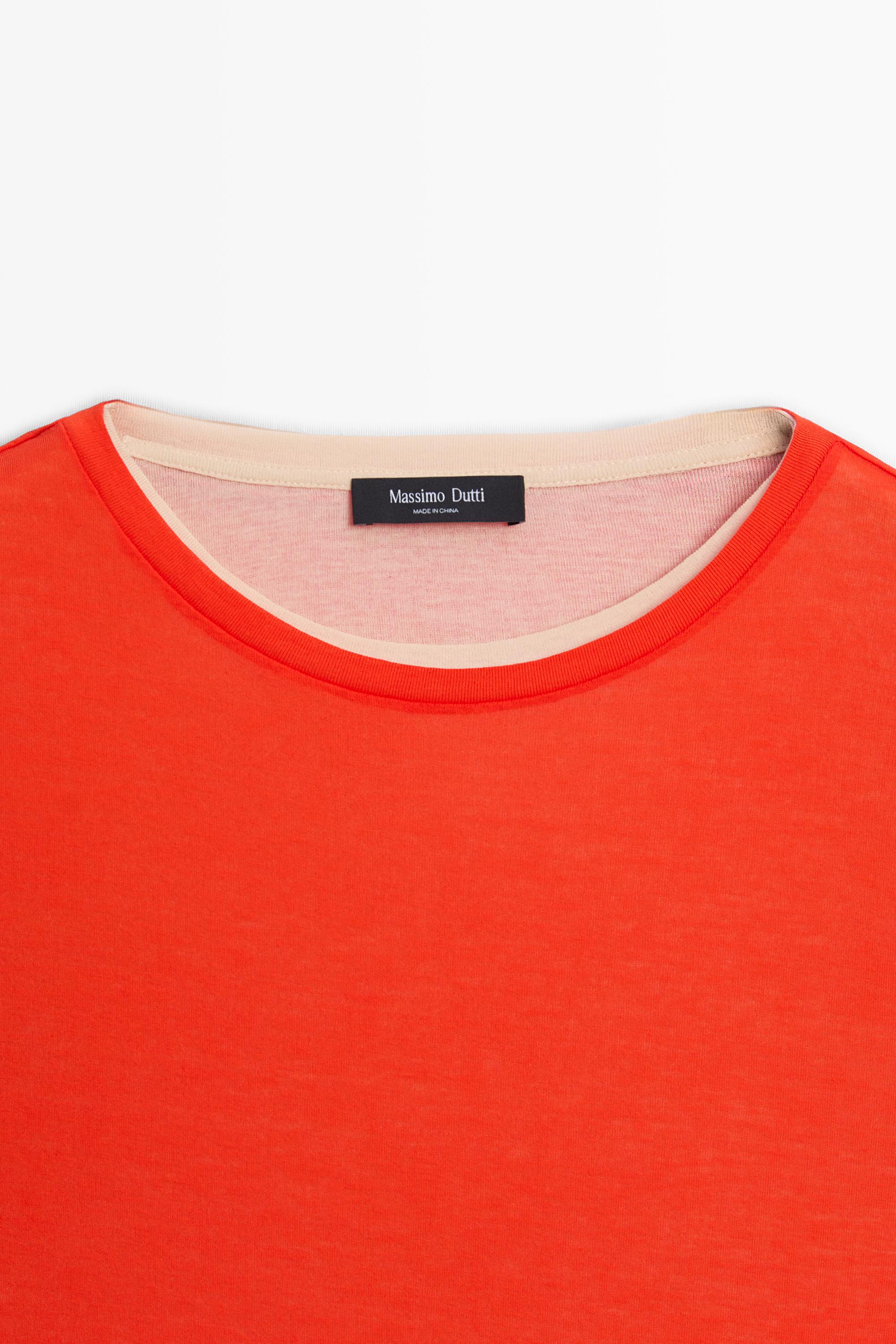 Double-layer short sleeve T-shirt — RED
