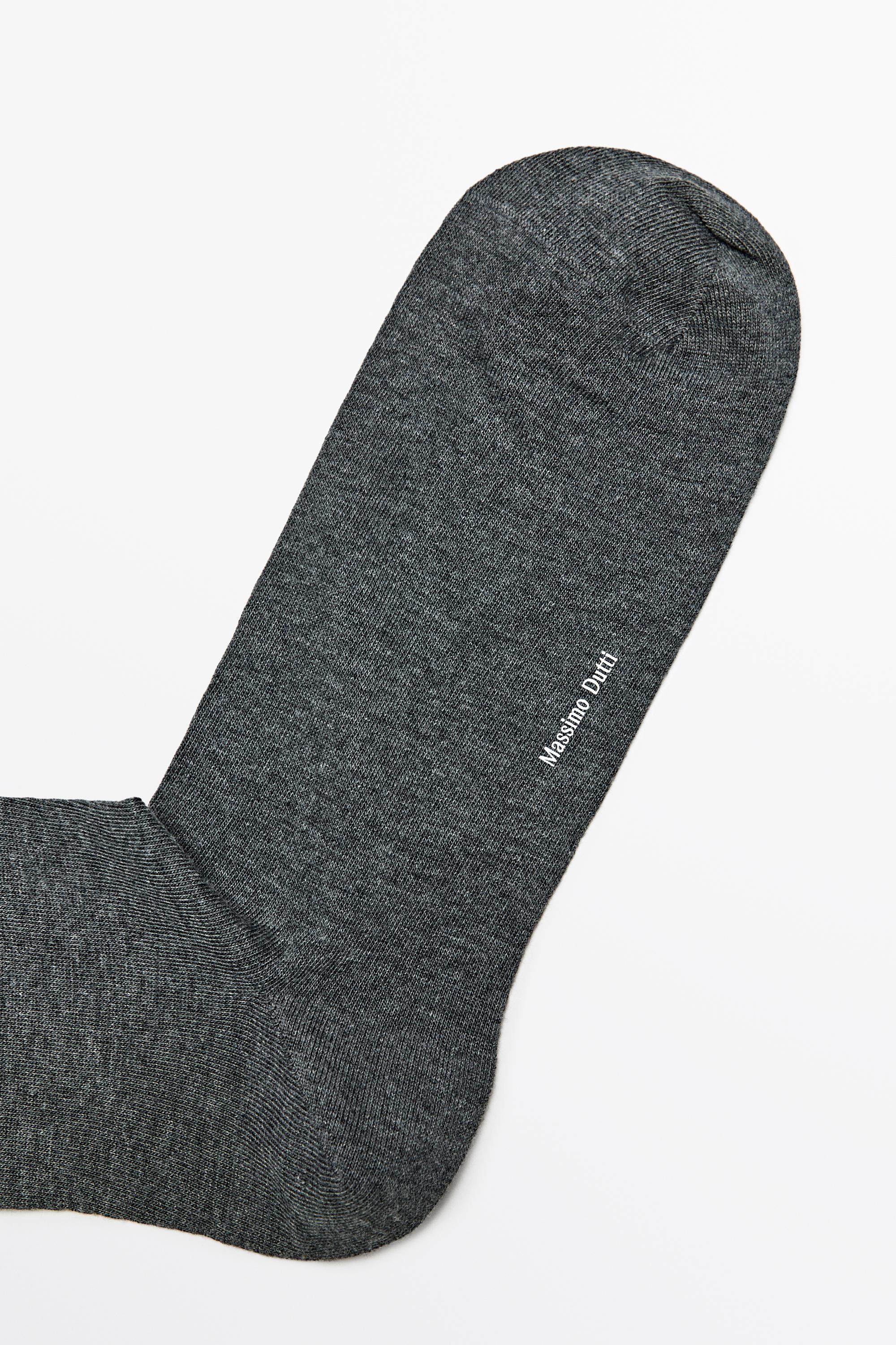 Plain cotton blend knit socks — GREY