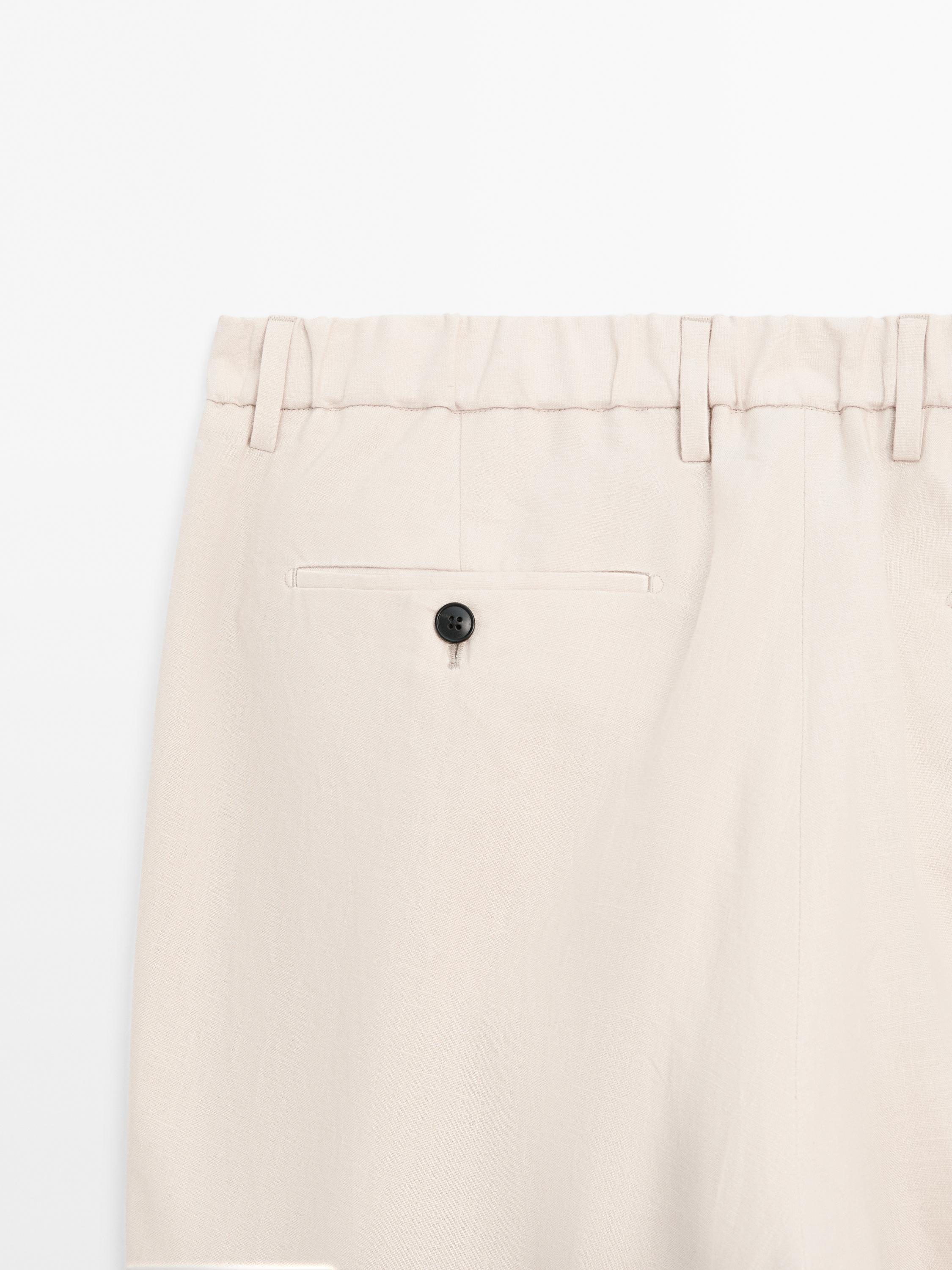 Pantalón regular fit 100% lino