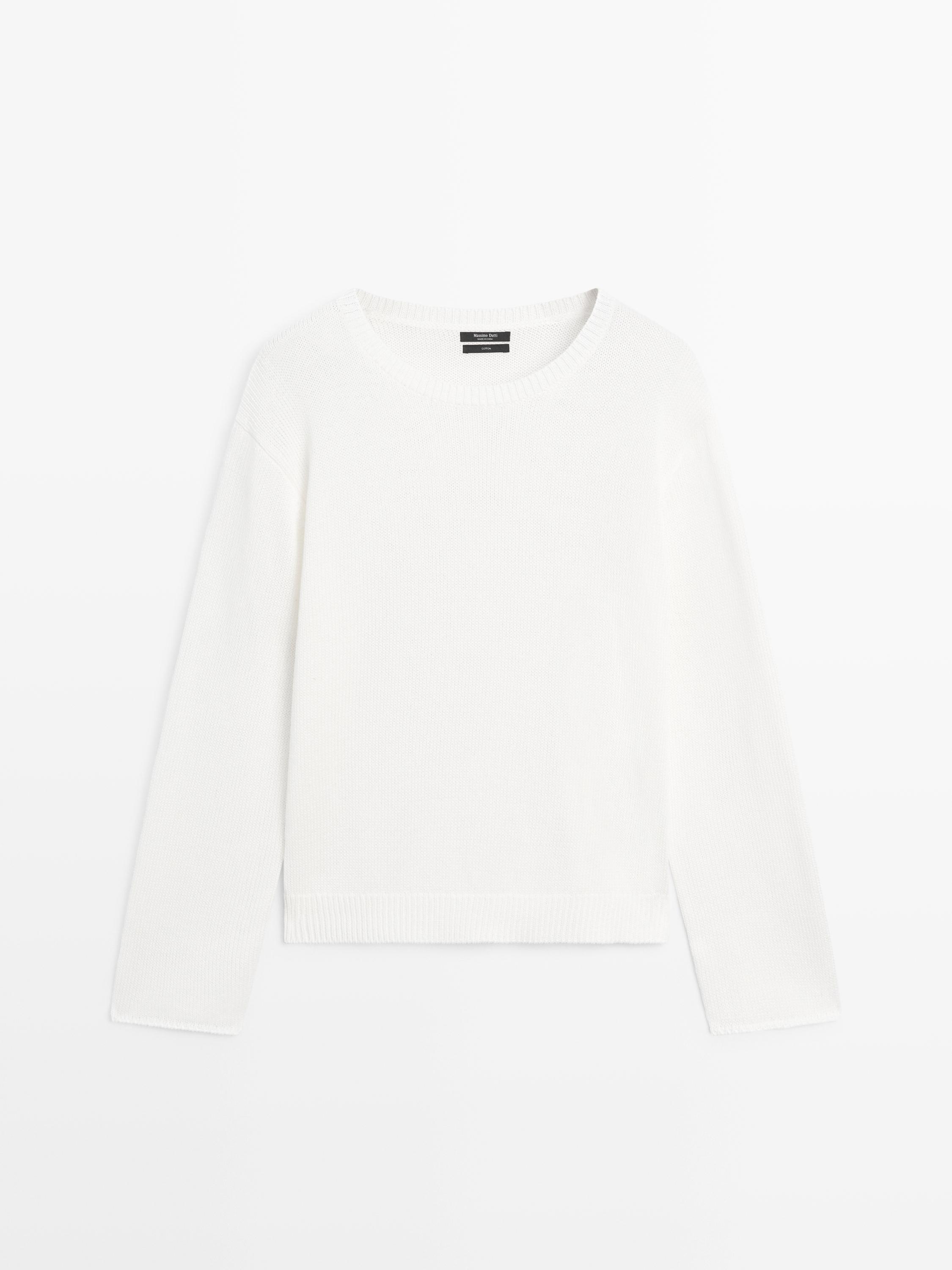 Mercerised cotton knit sweater