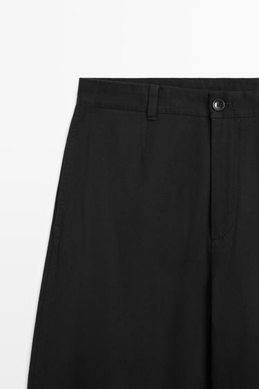 Barrel fit pants with pleat detail — BLACK 4