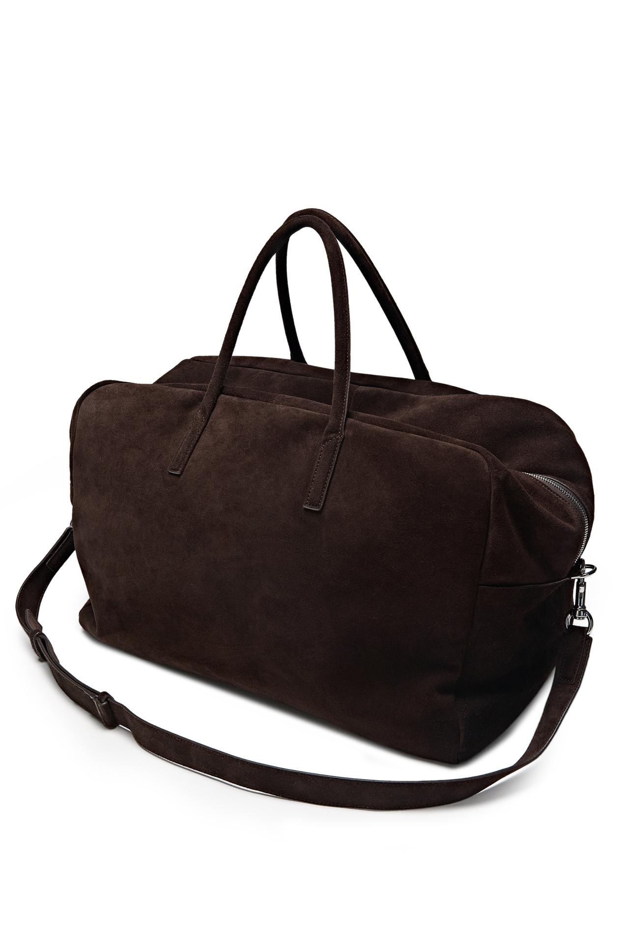 Suede leather travel bag - LIMITED EDITION — BROWN