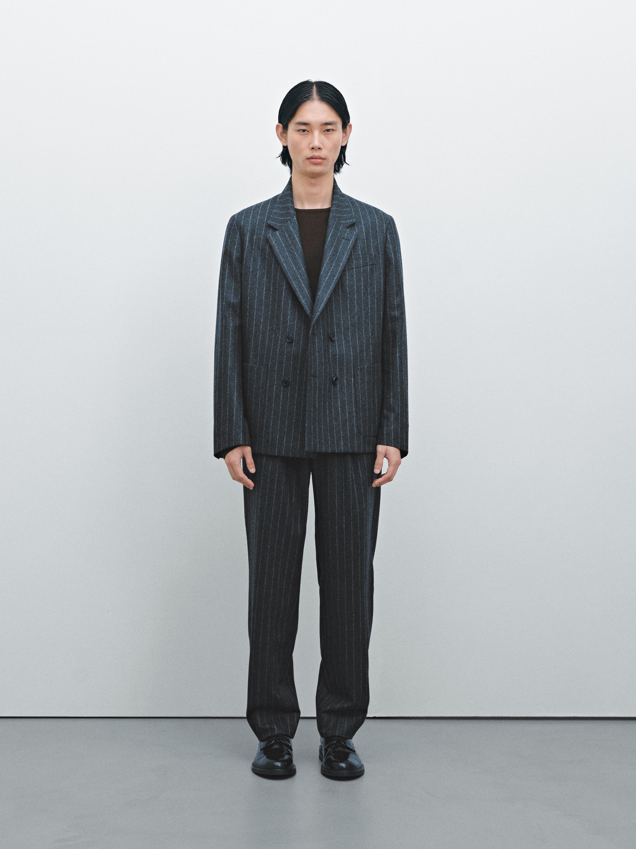 Pinstripe suit blazer - Limited Edition · Charcoal · Suit | Massimo Dutti