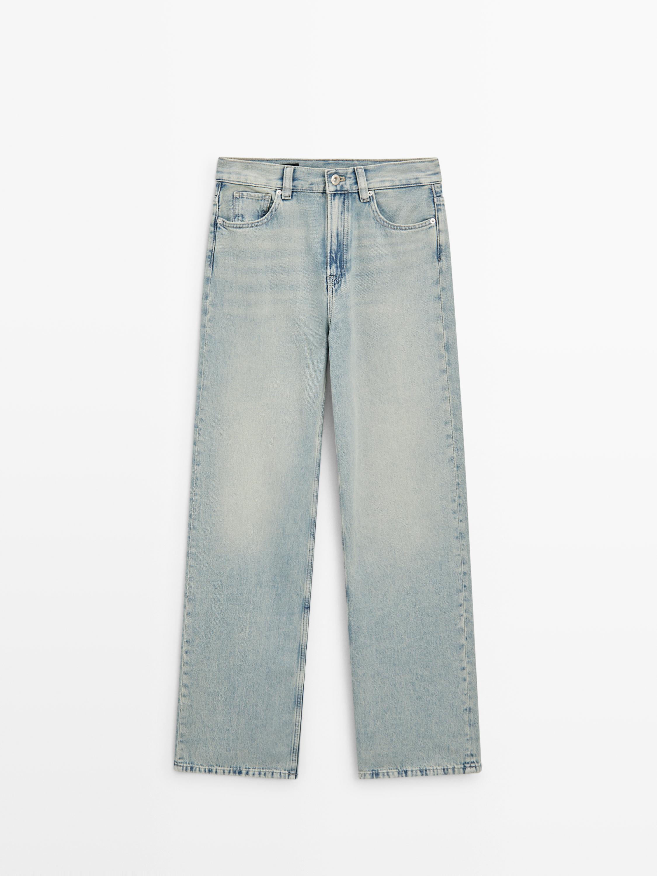 High-waist wide-leg jeans — BLUE