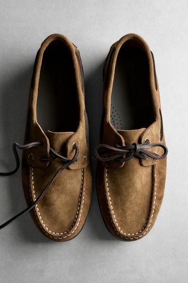 Leather boat shoe — BROWN 1