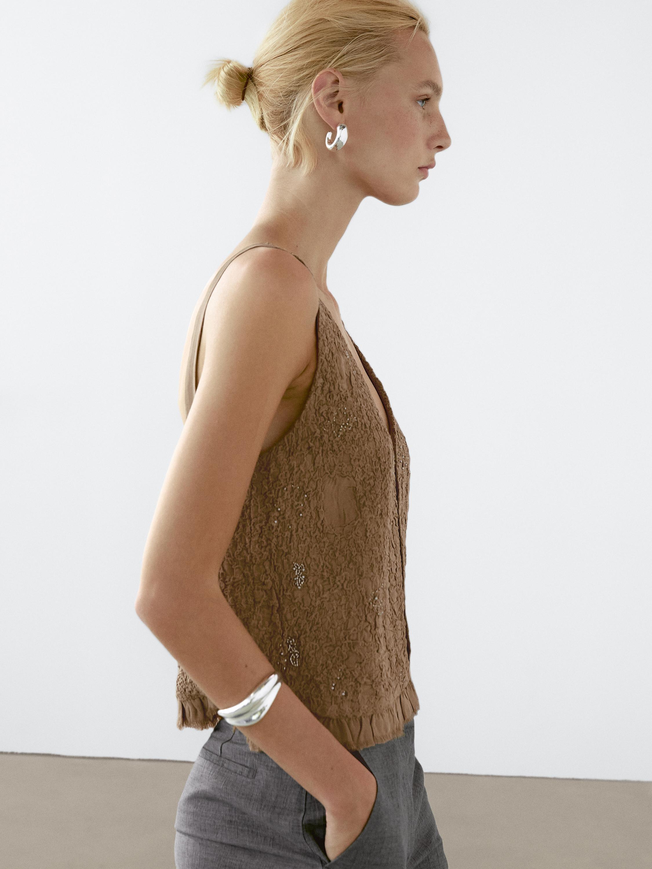 Textured strappy top