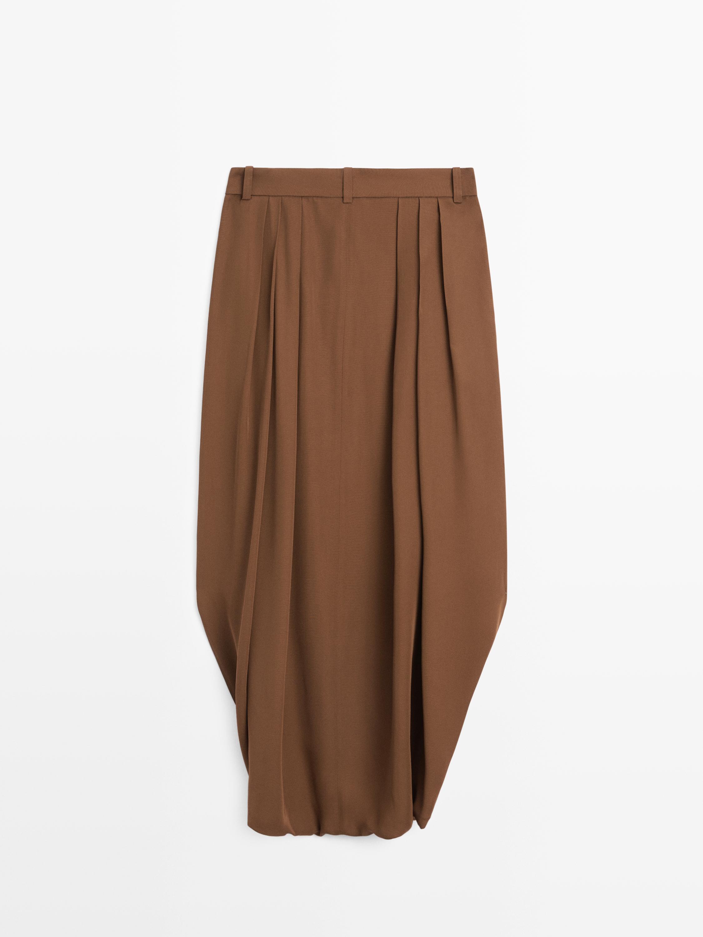 Flowing pleated skort — Washed