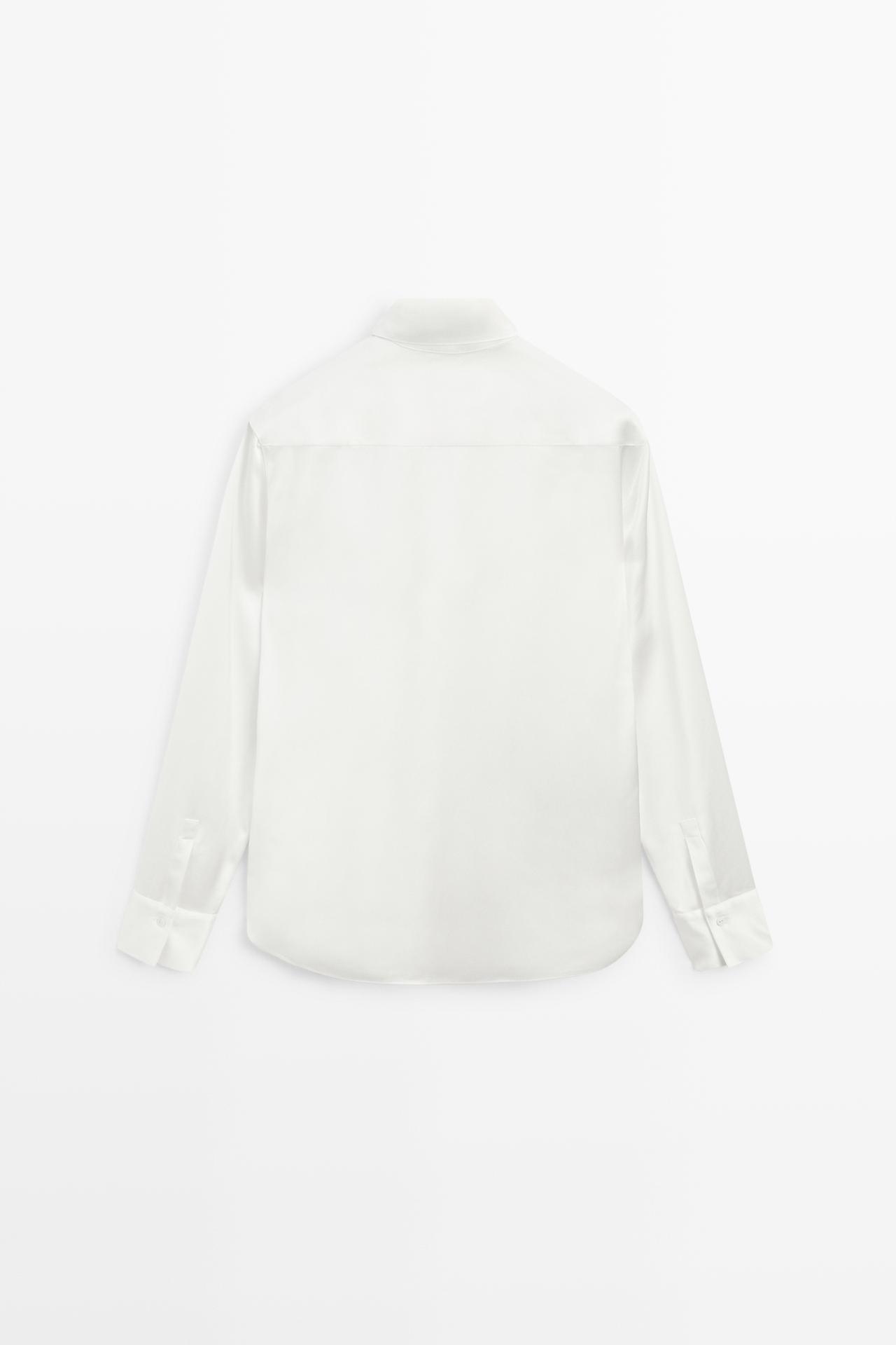 Flowing satin shirt — WHITE
