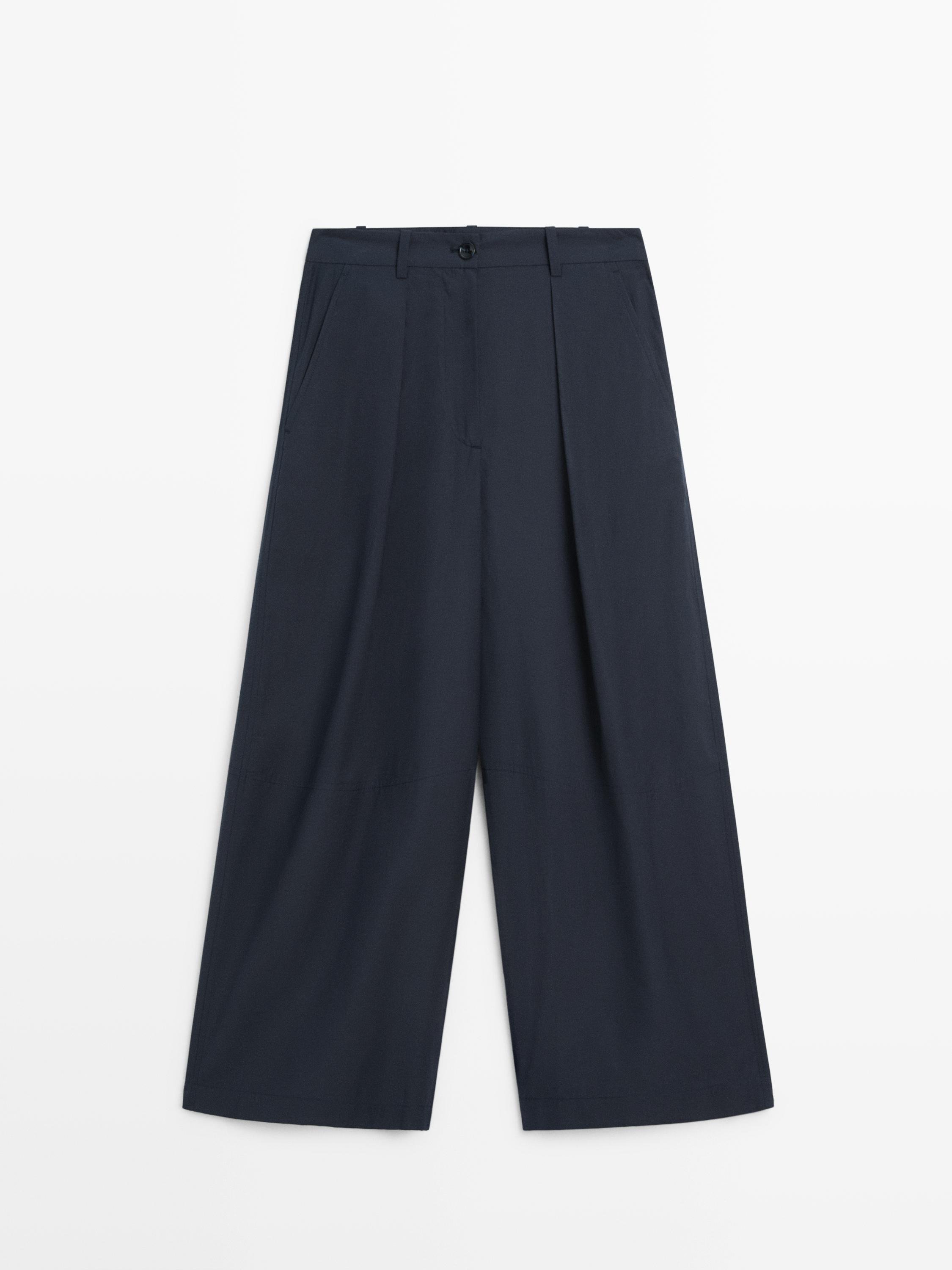 Pantalón ancho mezcla algodón