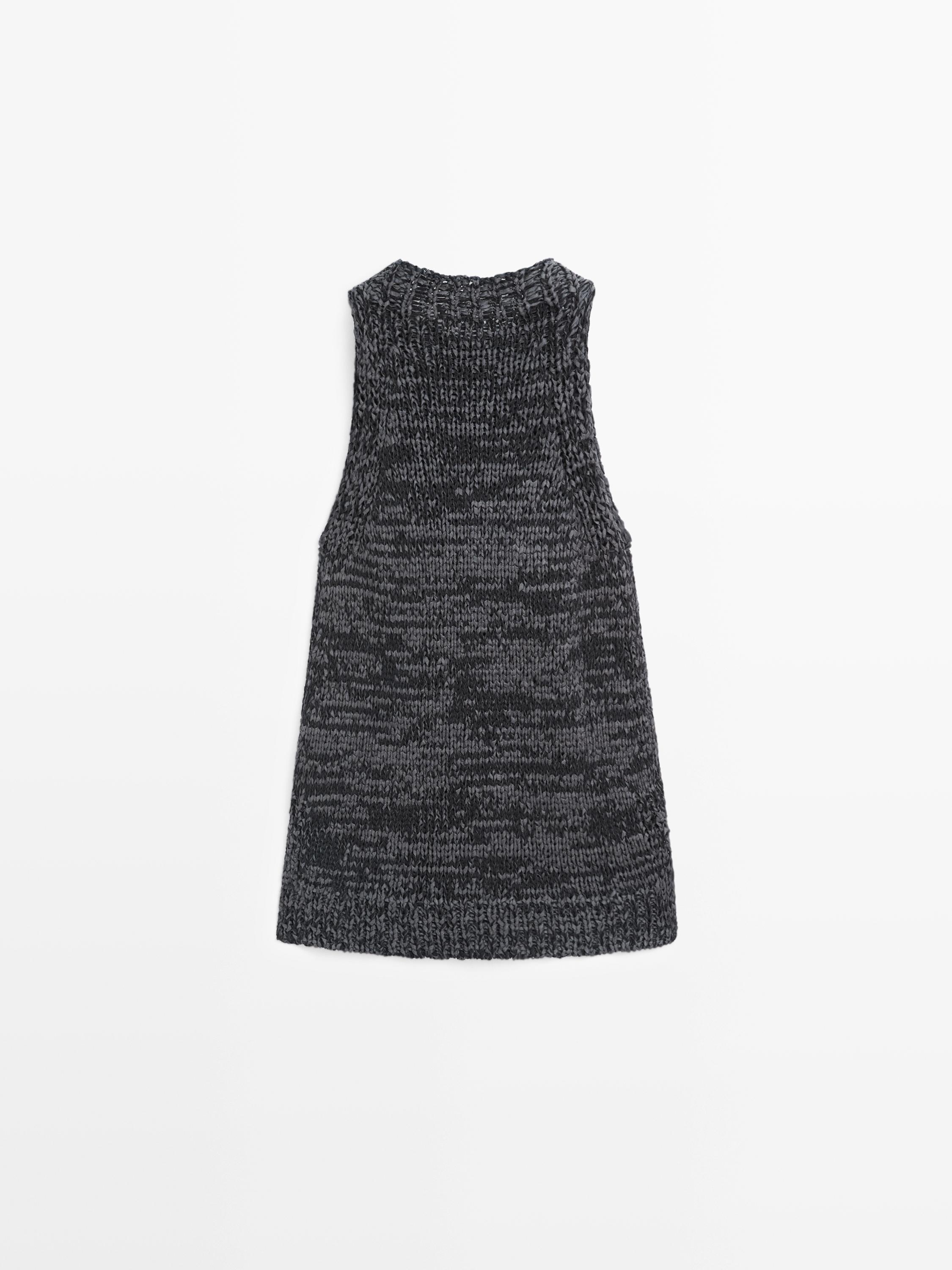 Flecked knit halter top — LEAD