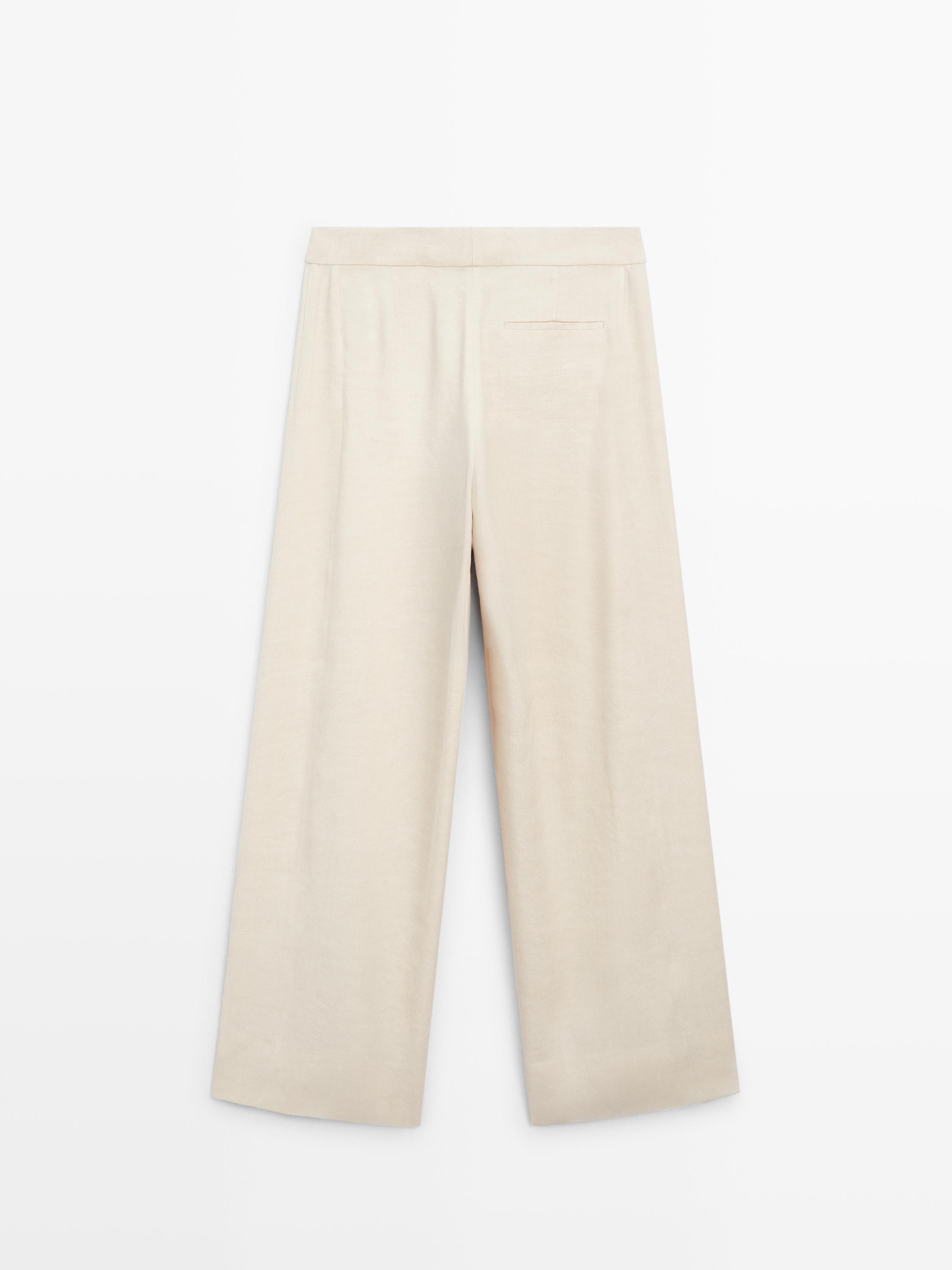 Ketenli düğme detaylı klasik pantolon