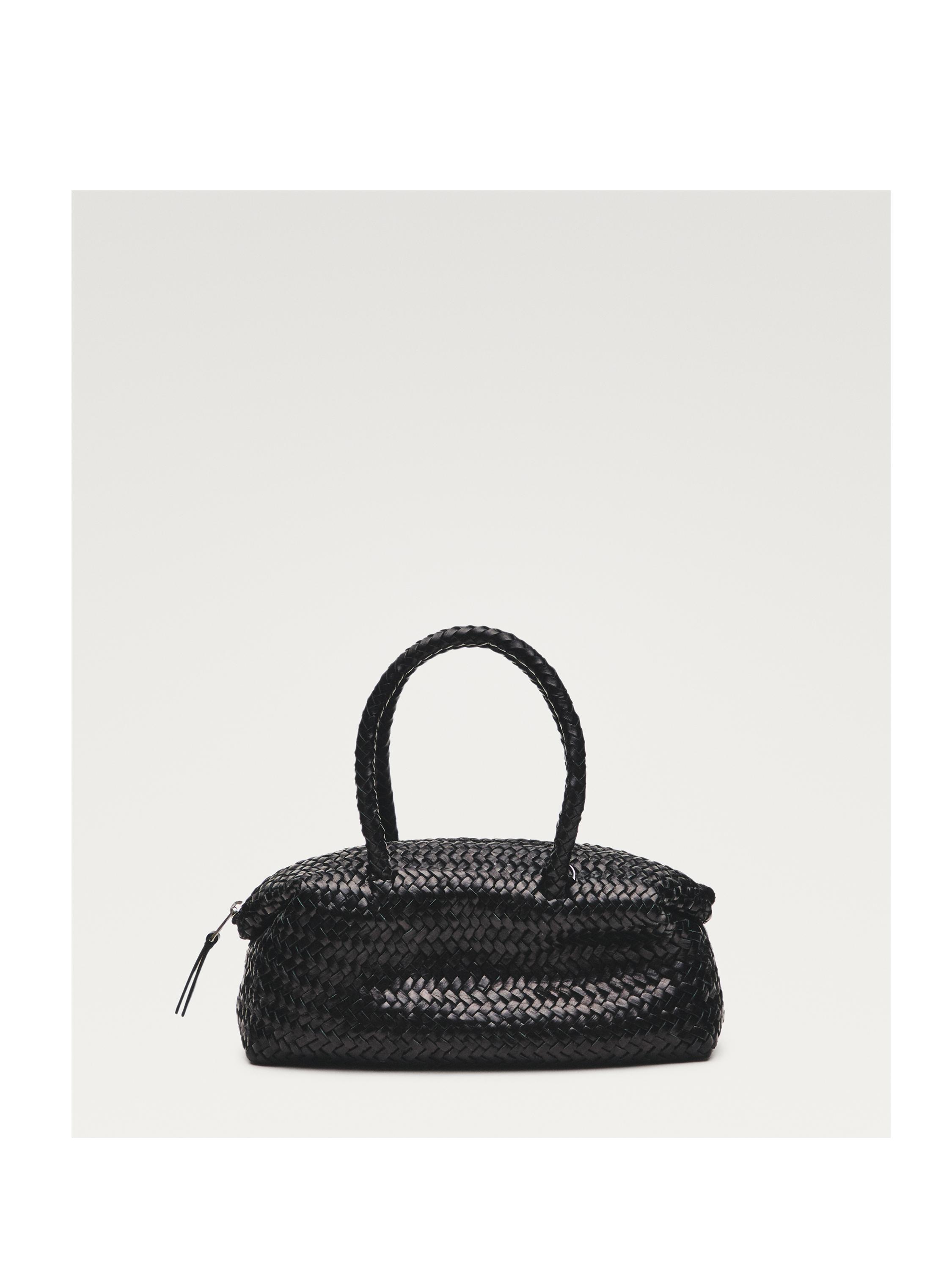 Bolso pequeño satchel trenzado piel napa