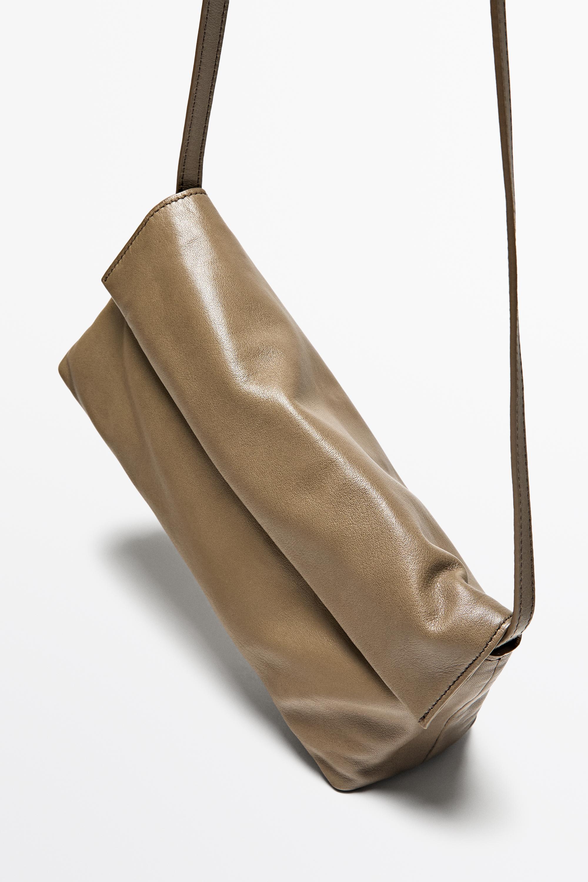 Nappa leather shoulder bag — MOLE BROWN