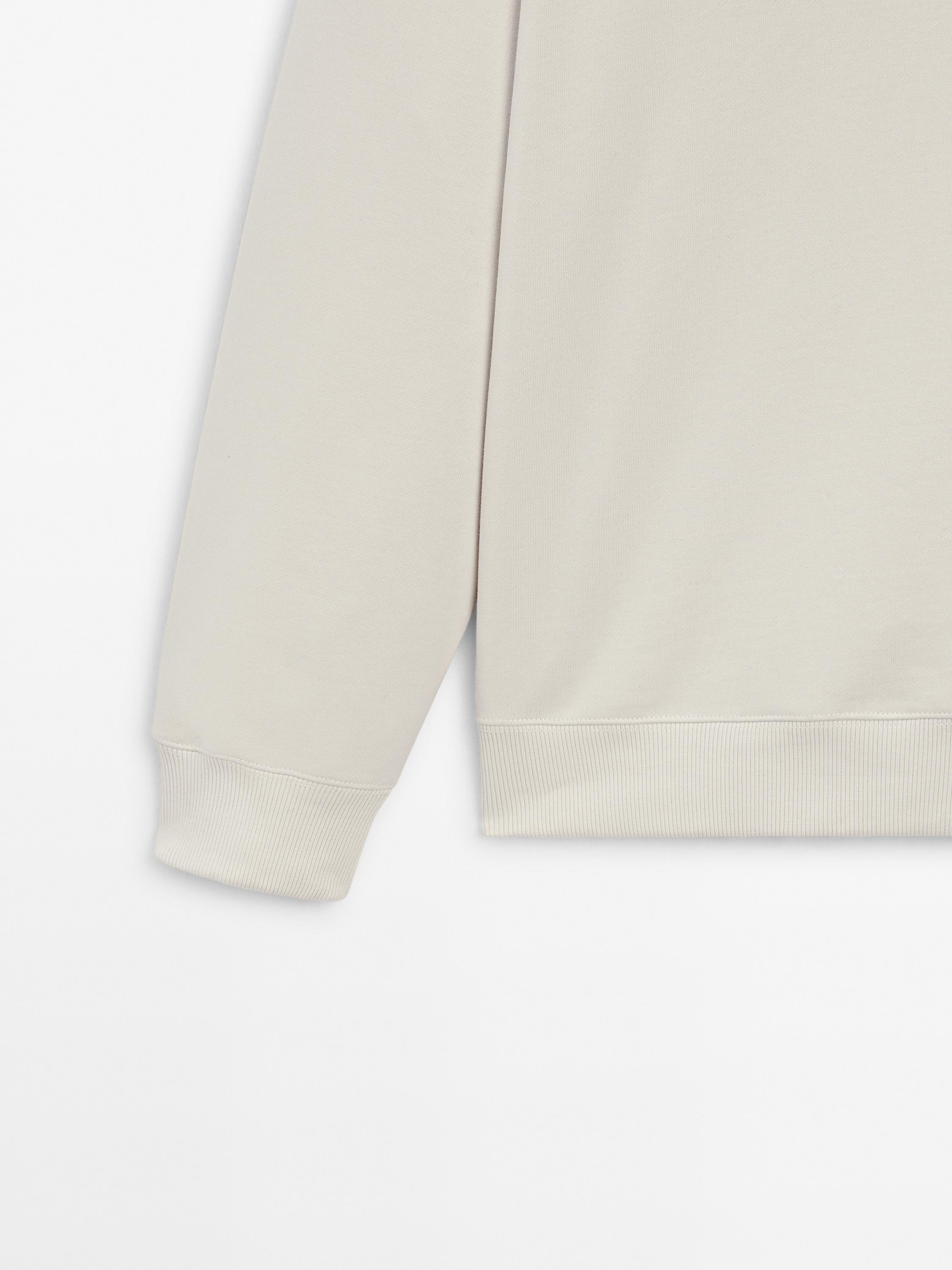 Crew neck cotton blend sweatshirt