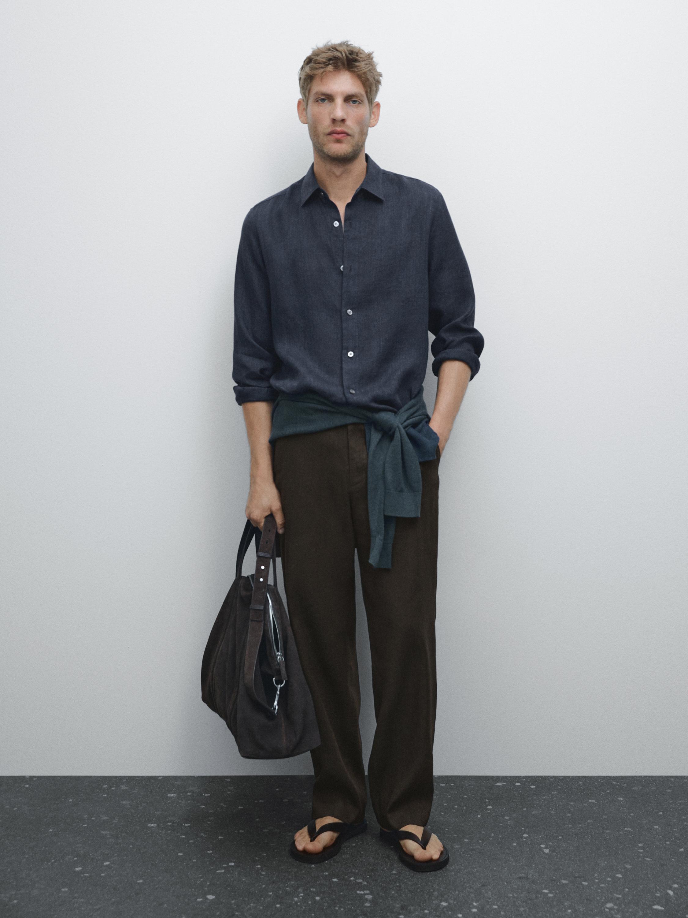 Hemd aus 100 % Leinen im Slim-Fit