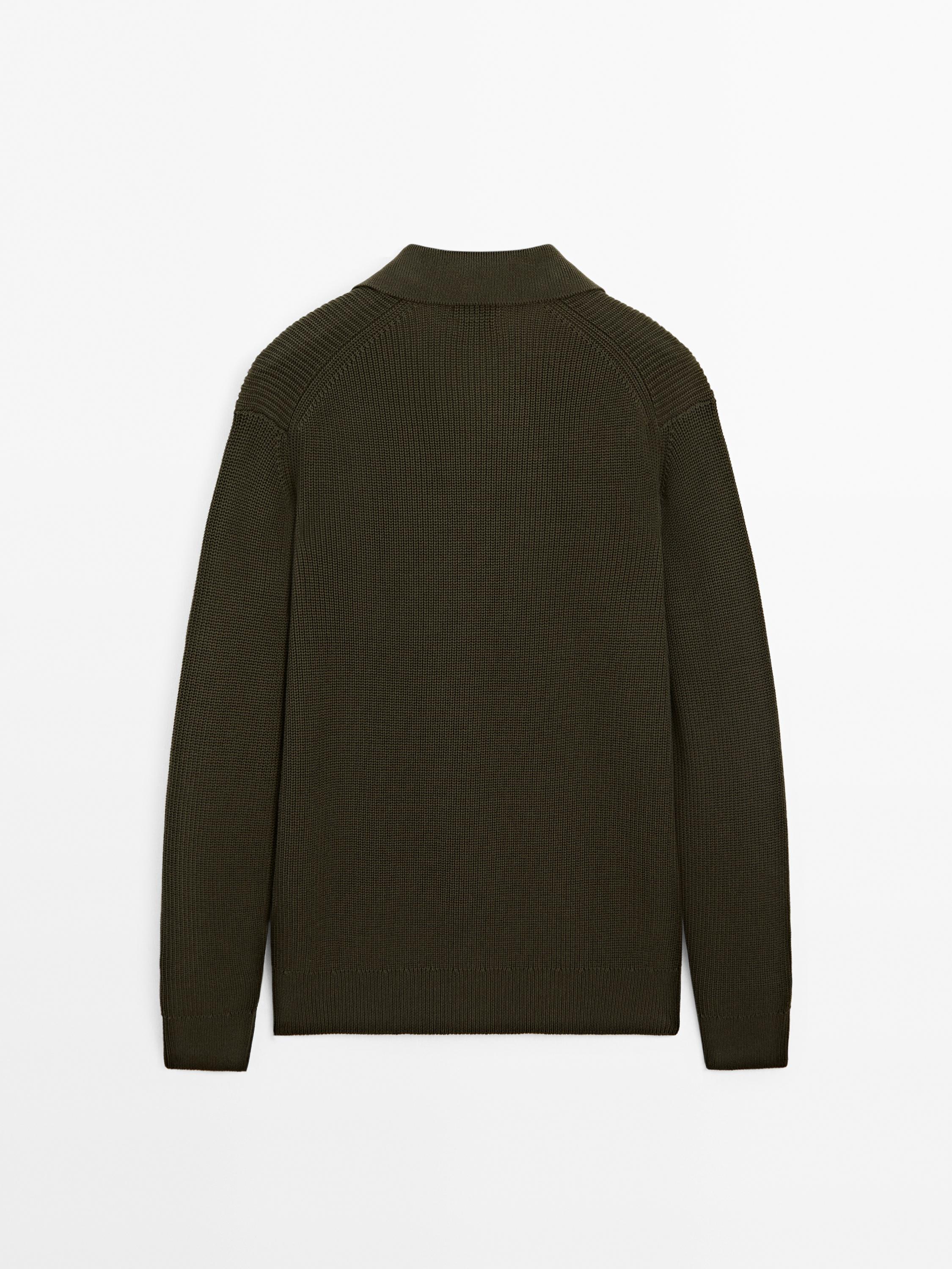100% cotton ribbed knit sweater