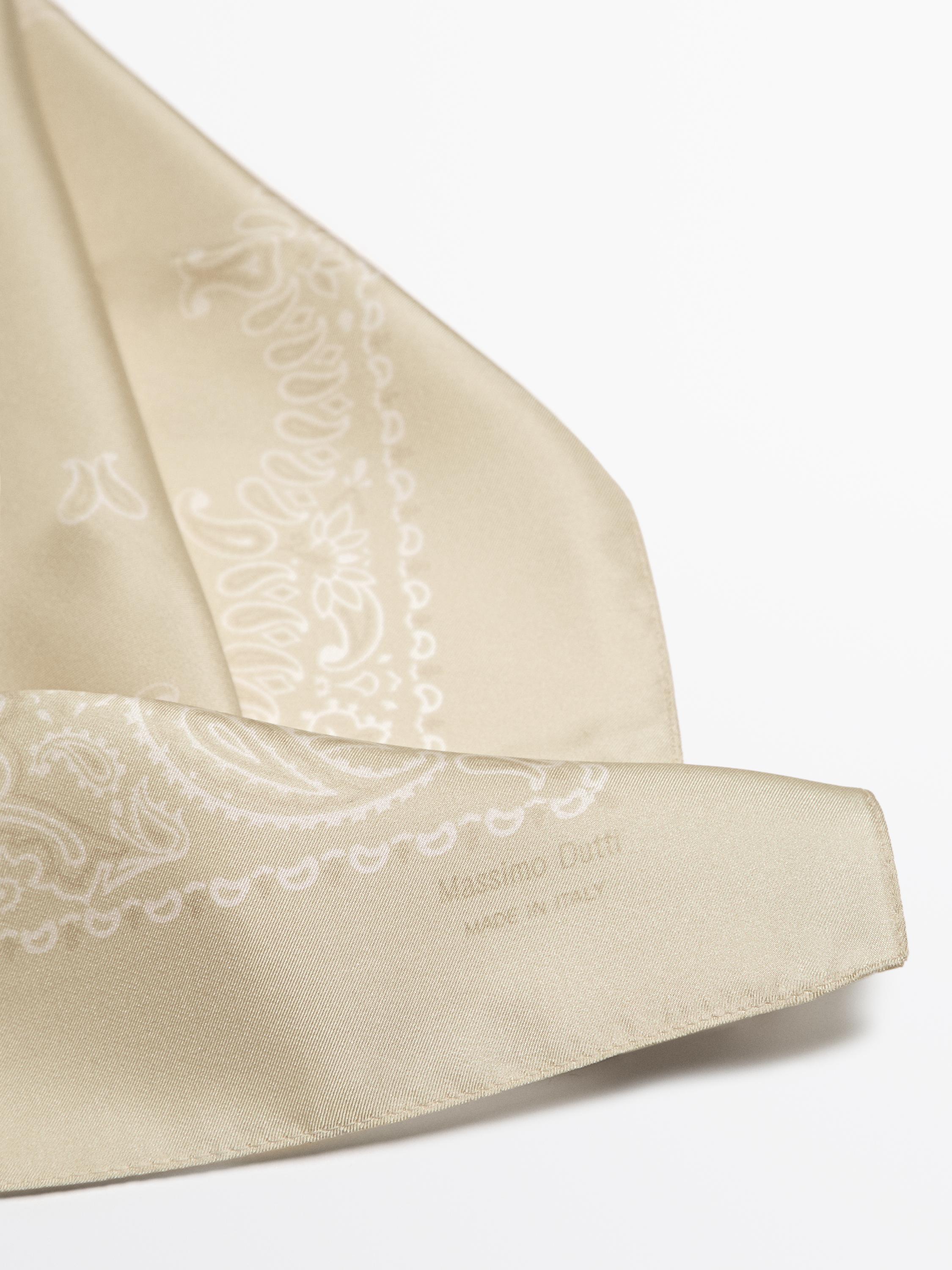 Paisley print 100% silk bandana