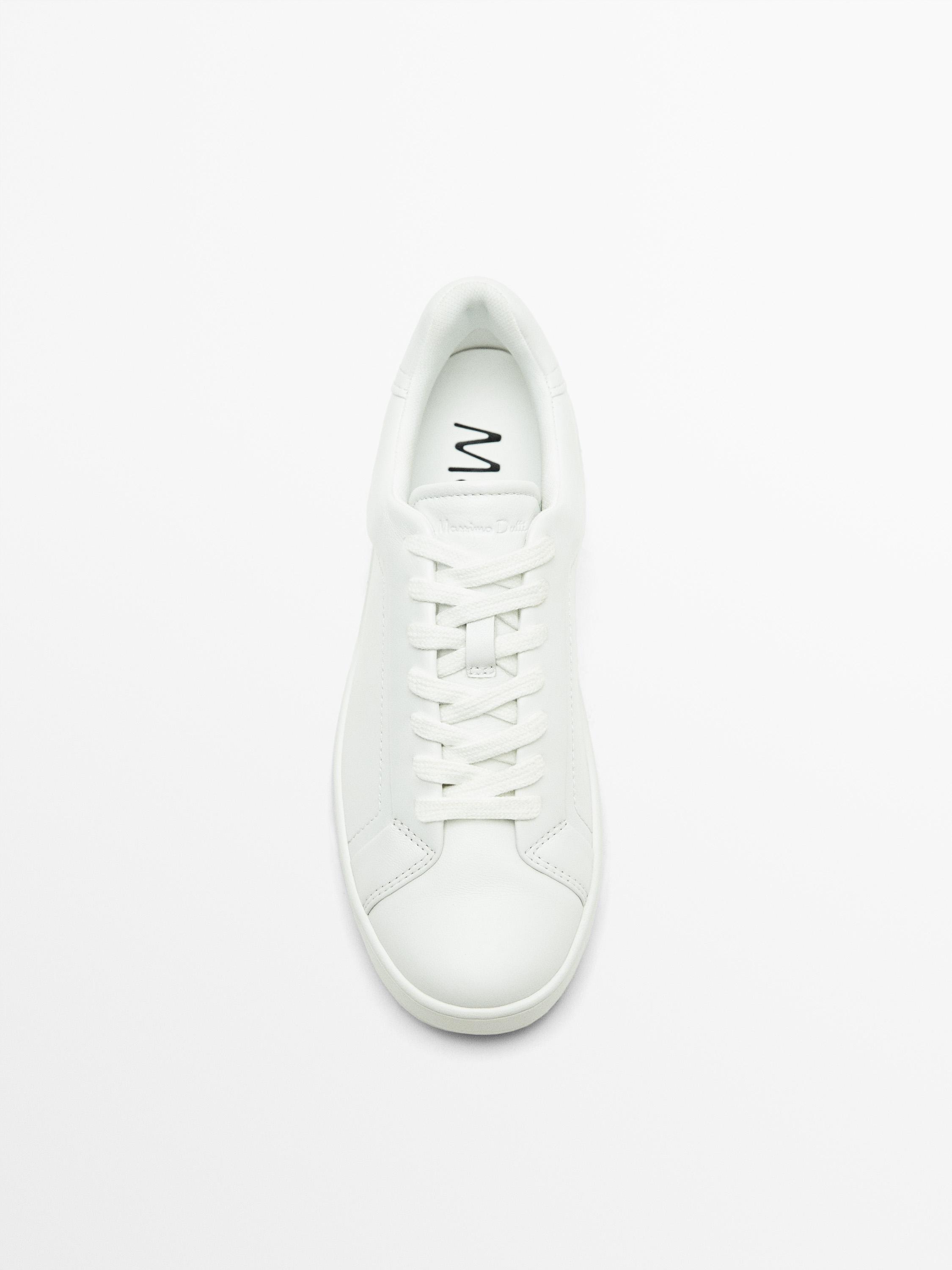 White leather trainers