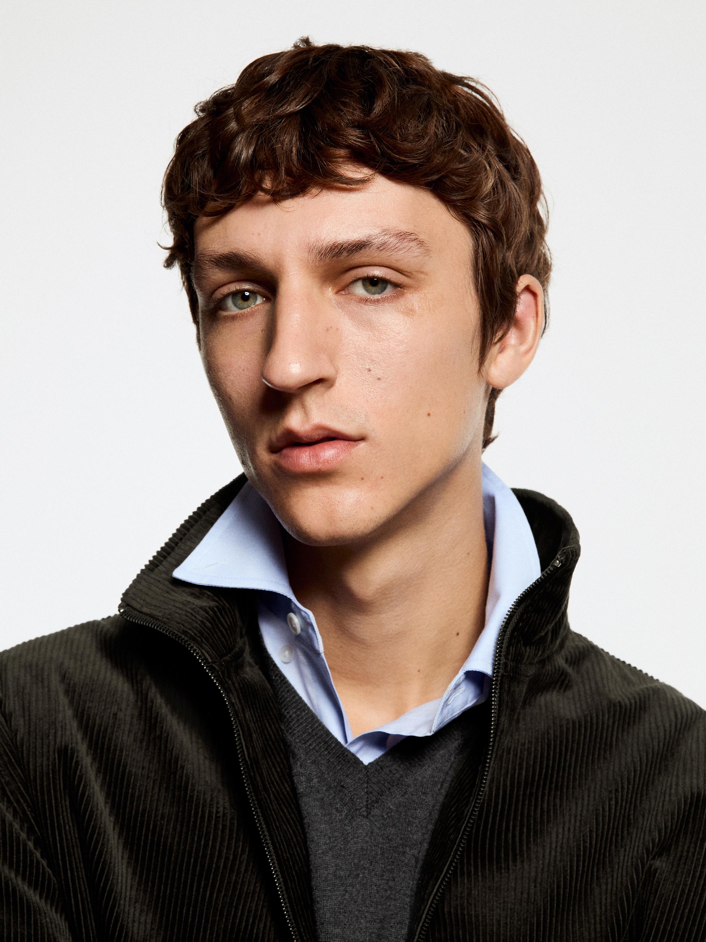 High neck corduroy jacket