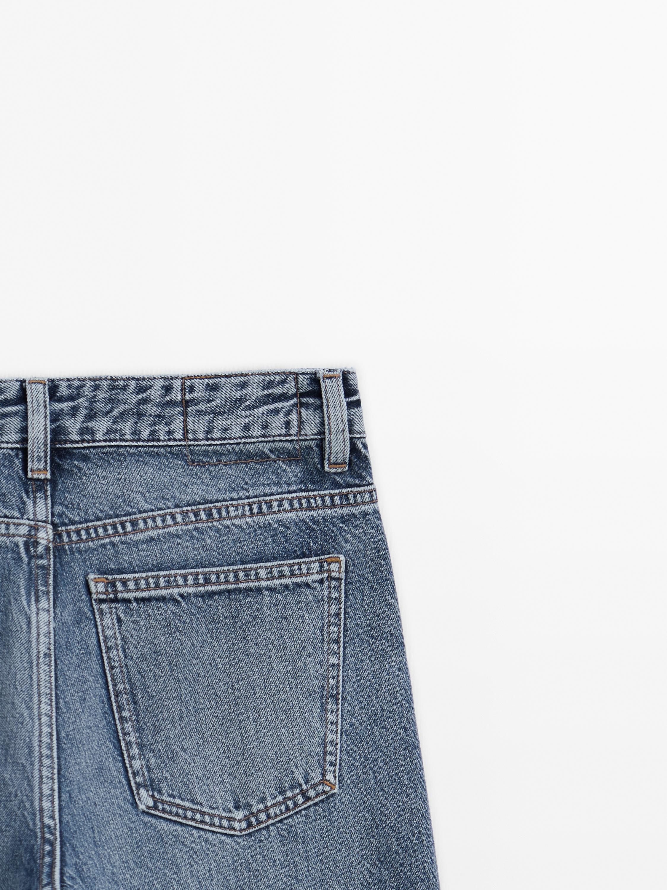 Mid-rise wide-leg jeans