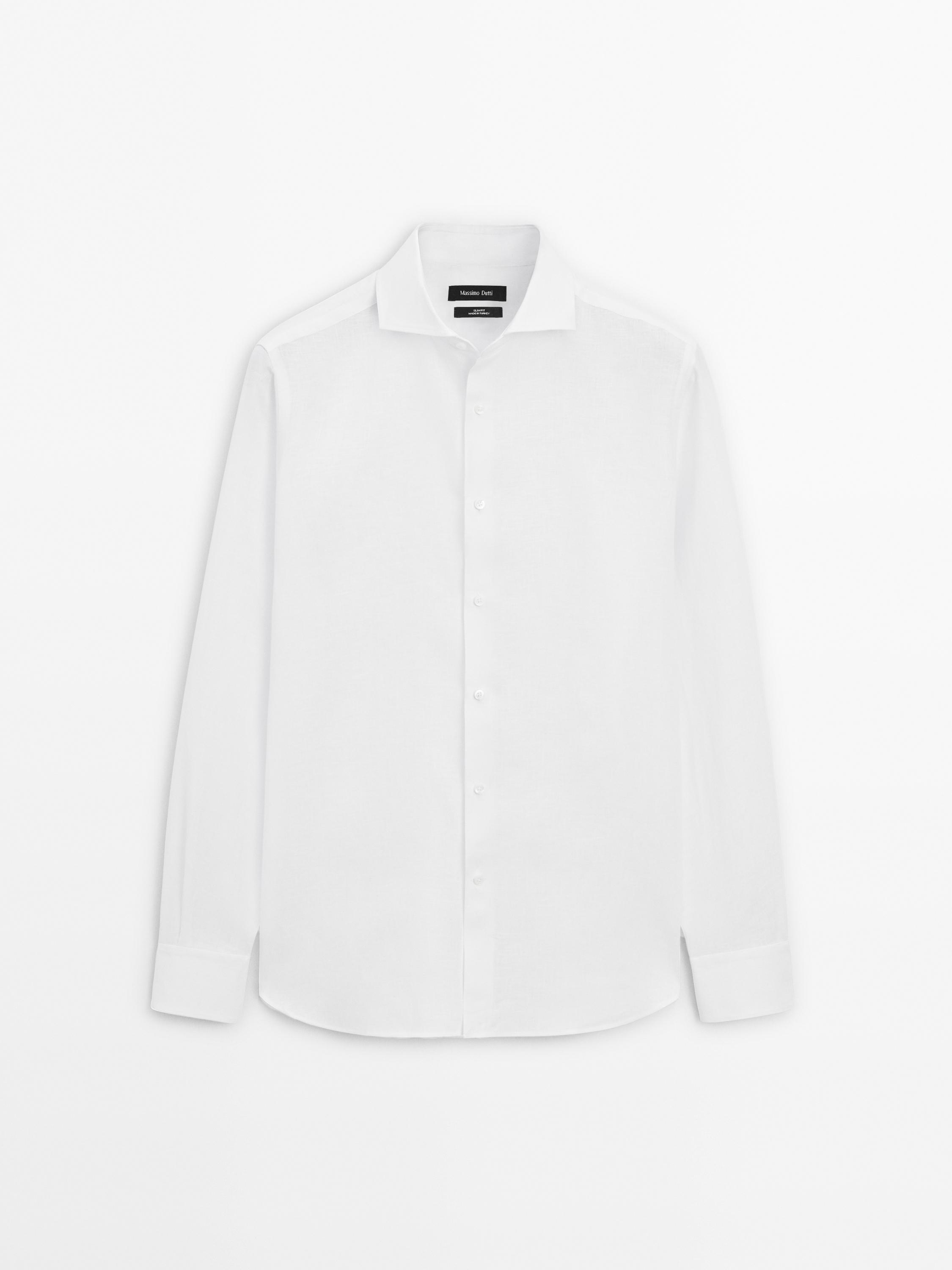 100% linen slim fit shirt