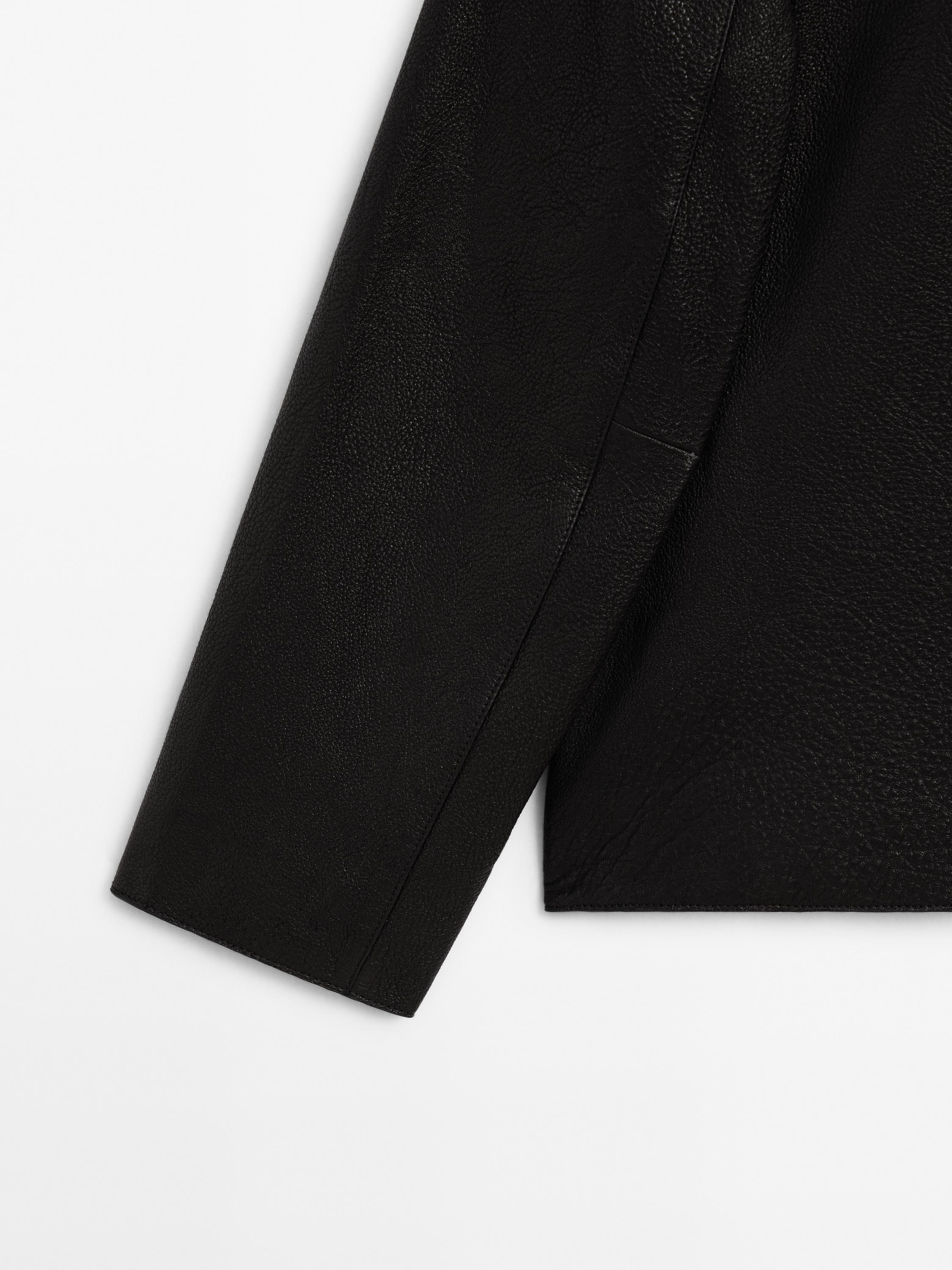 Nappa leather textured jacket