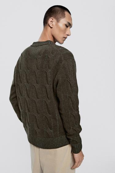 Wool blend cable knit sweater - LIMITED EDITION — MEDIUM GREY 3