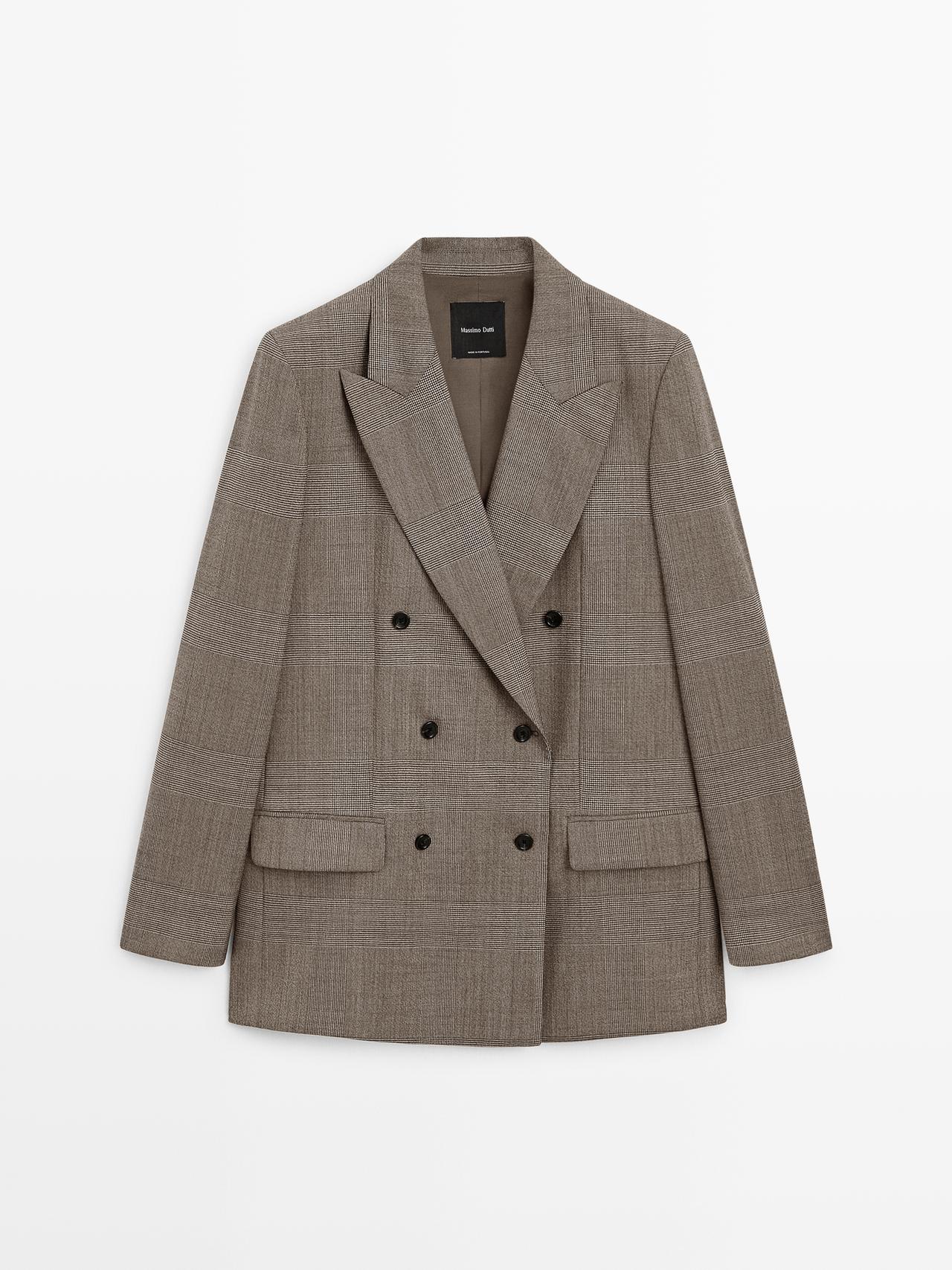 Massimo Dutti - Dame - Ternet Habitjakke I 100 % Uld - Beige - 40