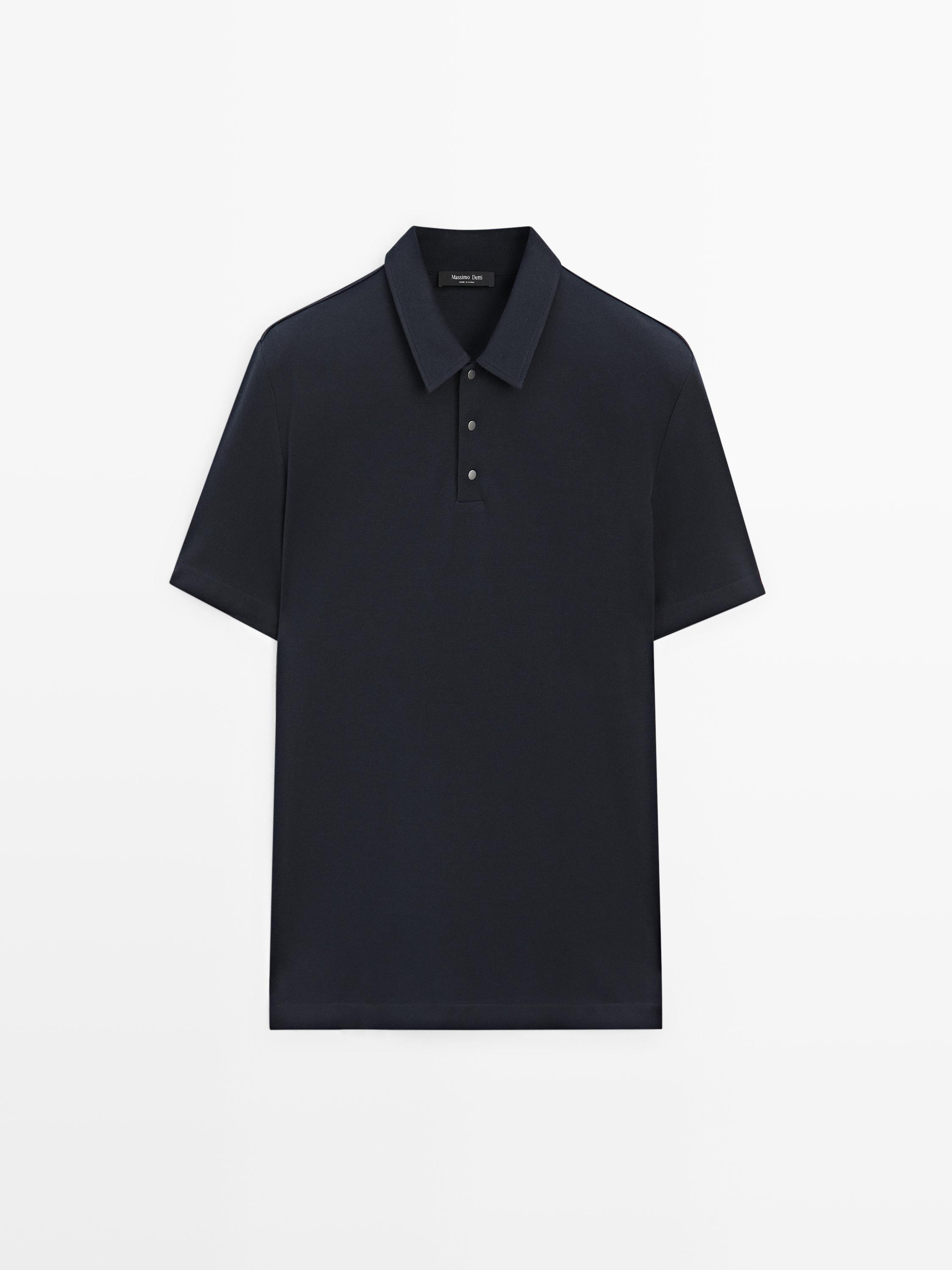 100% cotton short sleeve polo shirt — NAVY BLUE