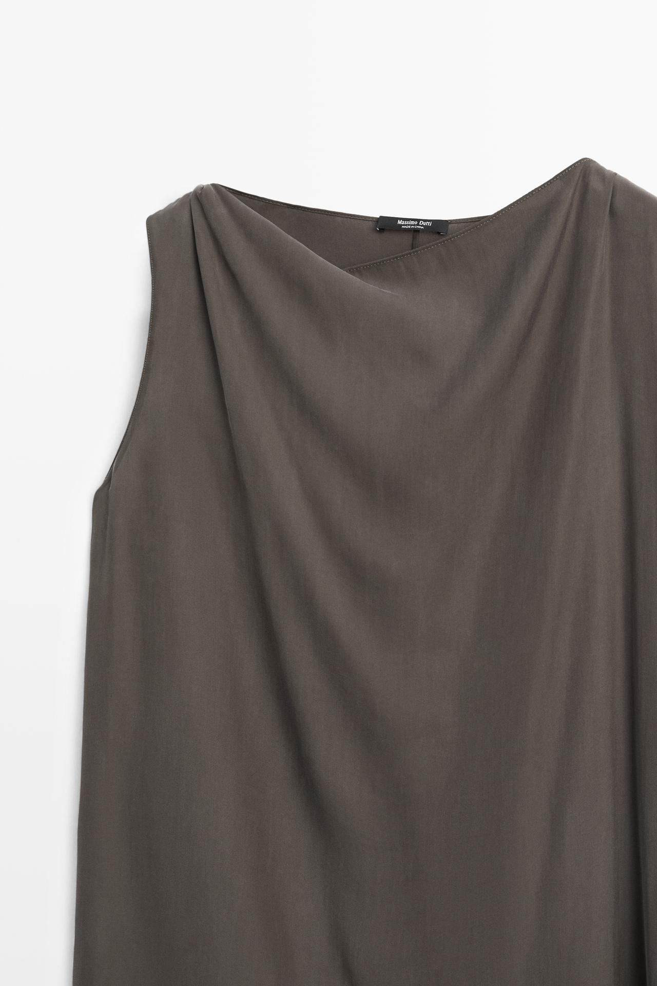 Asymmetric flowing cape top — MOLE BROWN