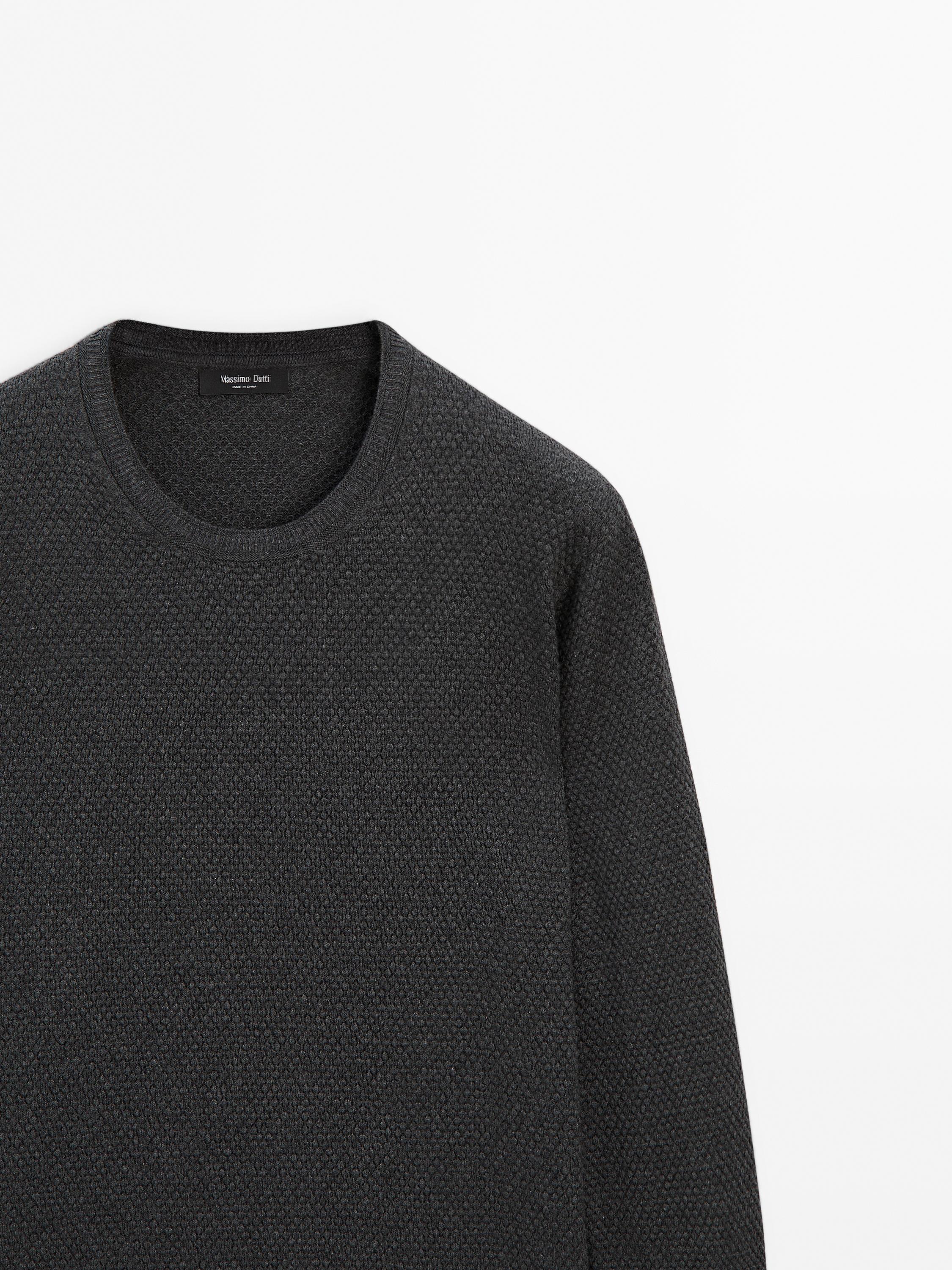 Cotton blend knit sweater