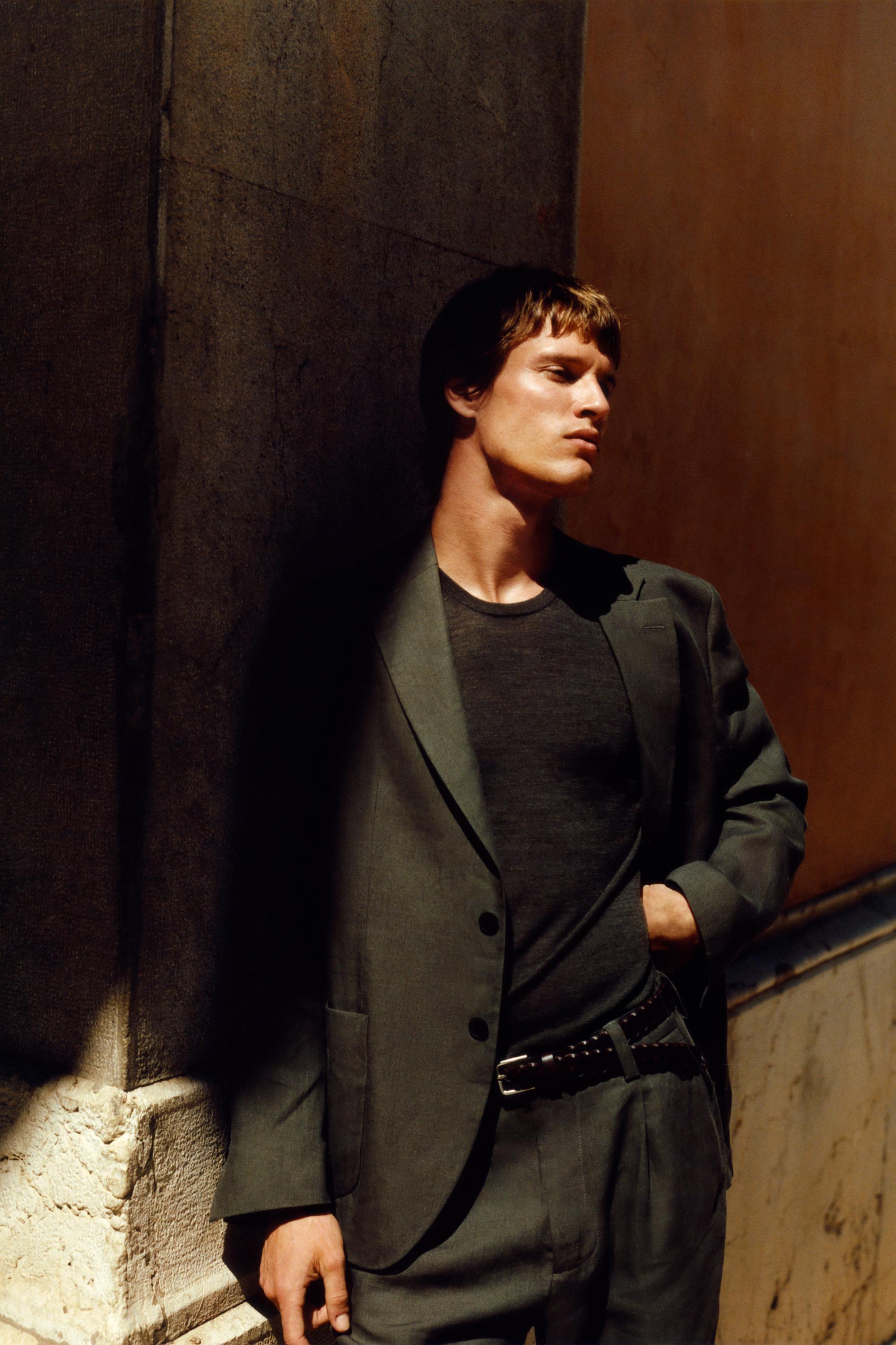 100% linen suit blazer — DARK GREEN