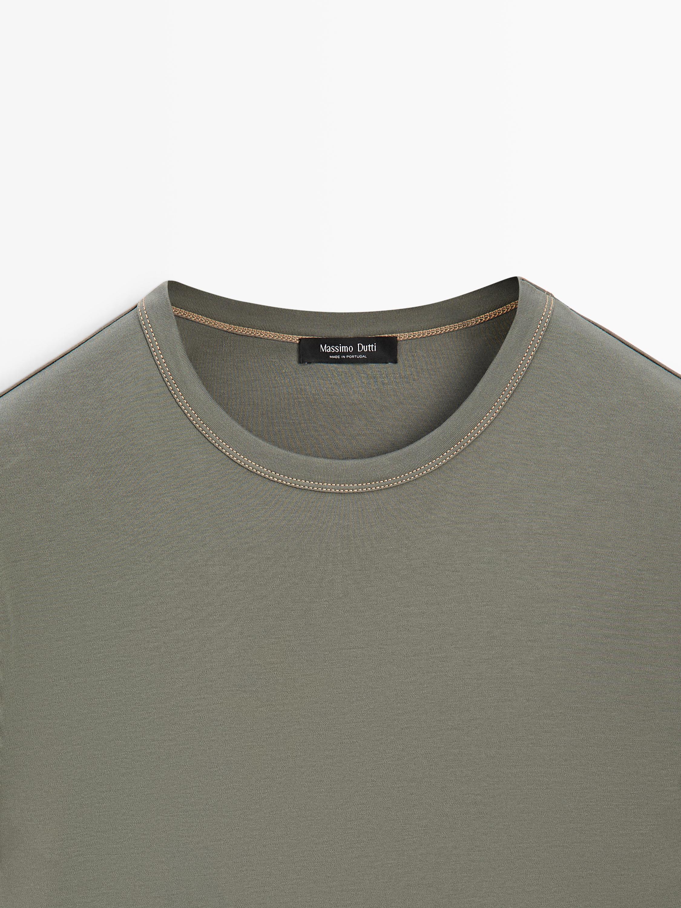 100% cotton short-sleeve T-shirt — KHAKI