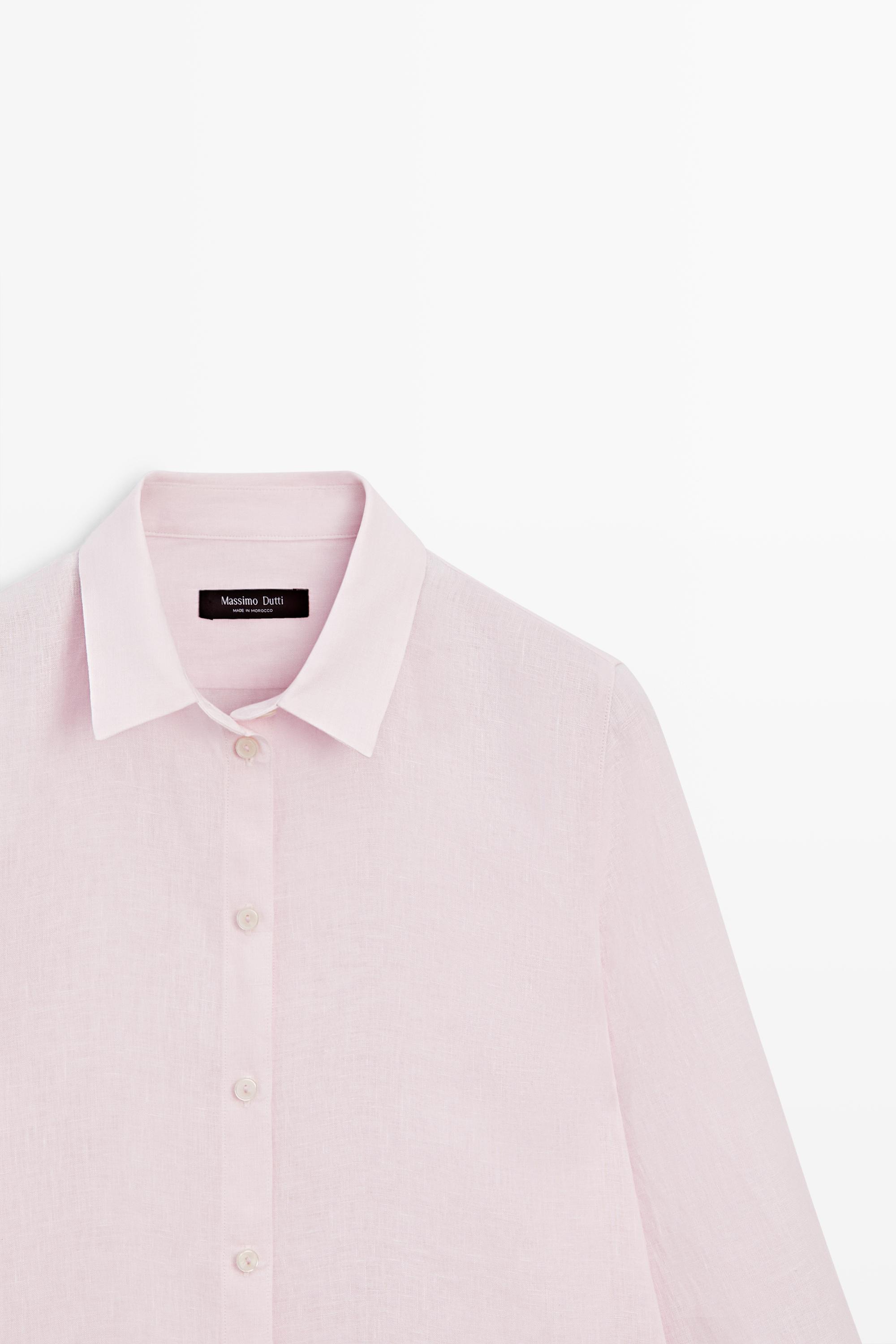 Flowing 100% linen shirt — PINK