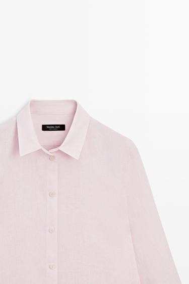 Flowing 100% linen shirt — PINK 6