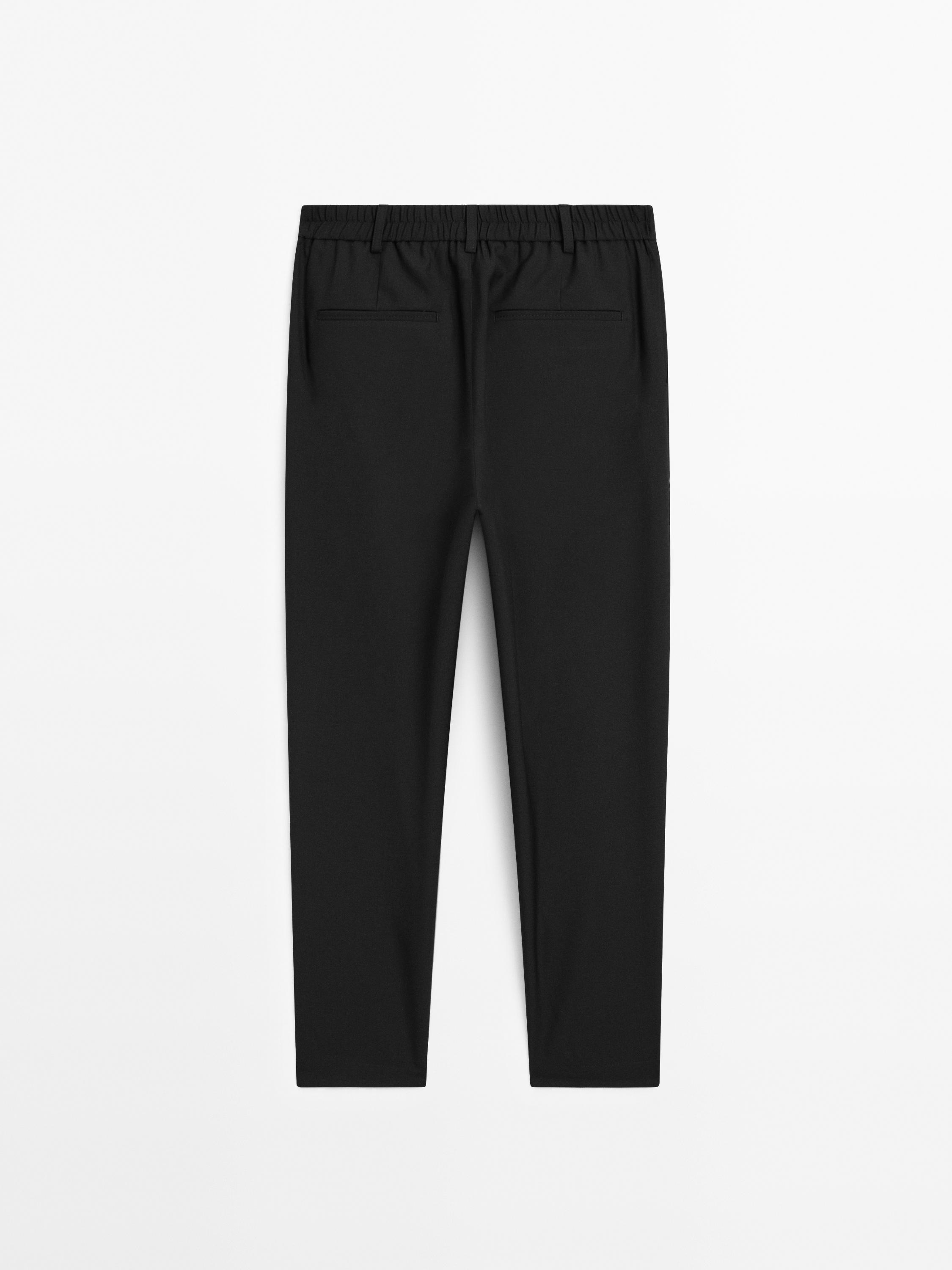 Relaxed fit cool wool blend trousers