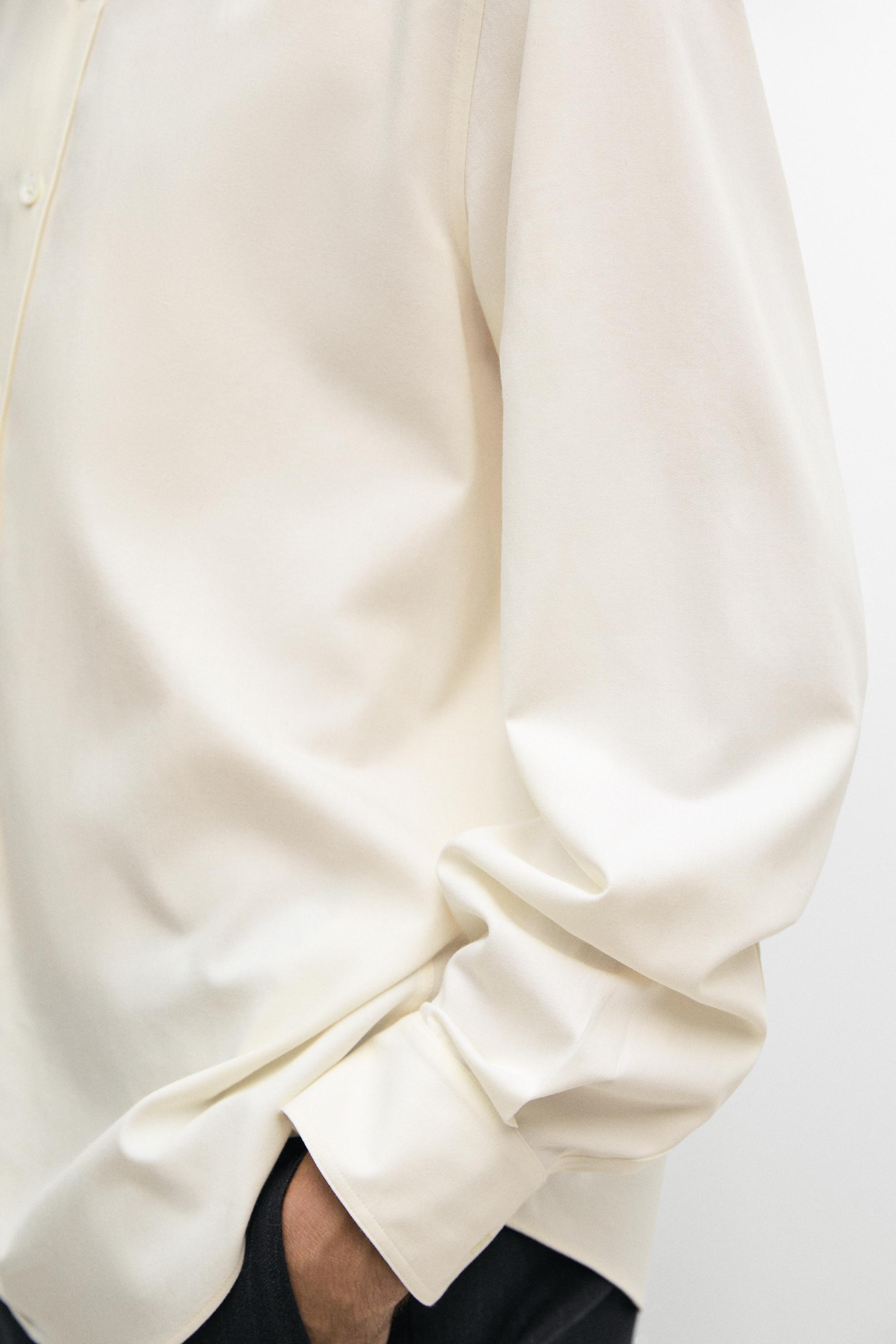 Relaxed fit cotton blend shirt — SAND