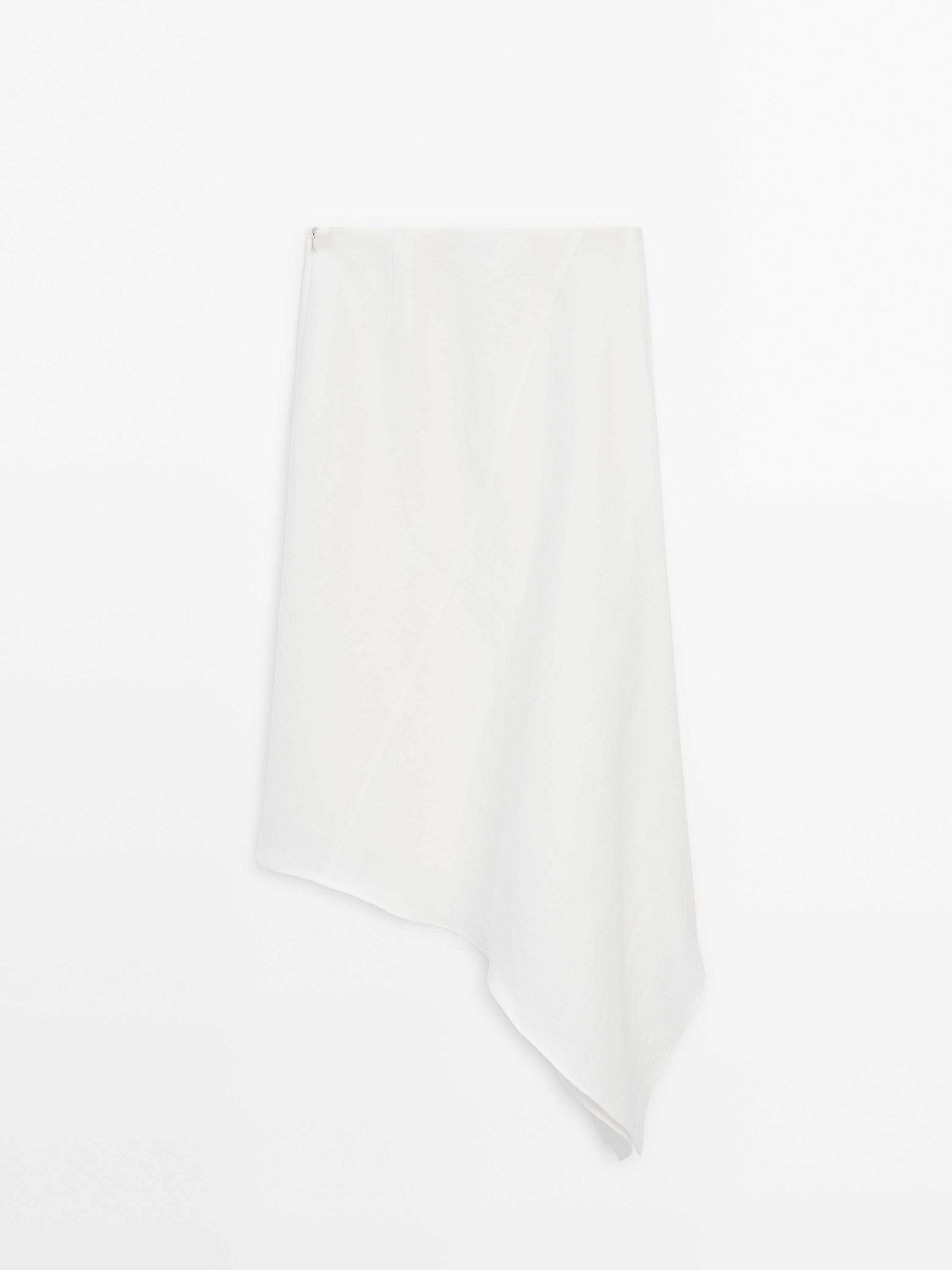Asymmetric flounce midi skirt