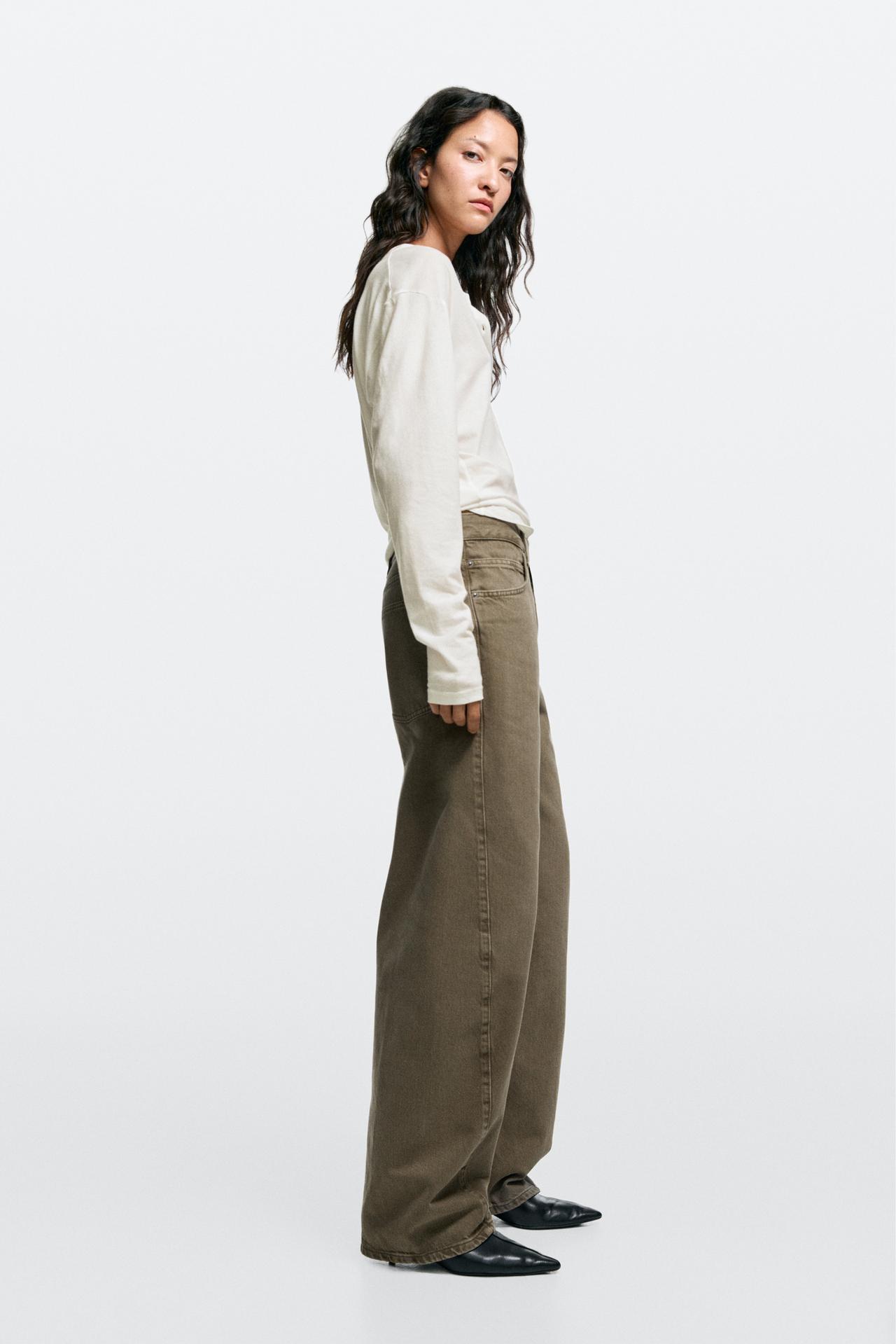 Mid-waist barrel fit jeans — MOLE BROWN