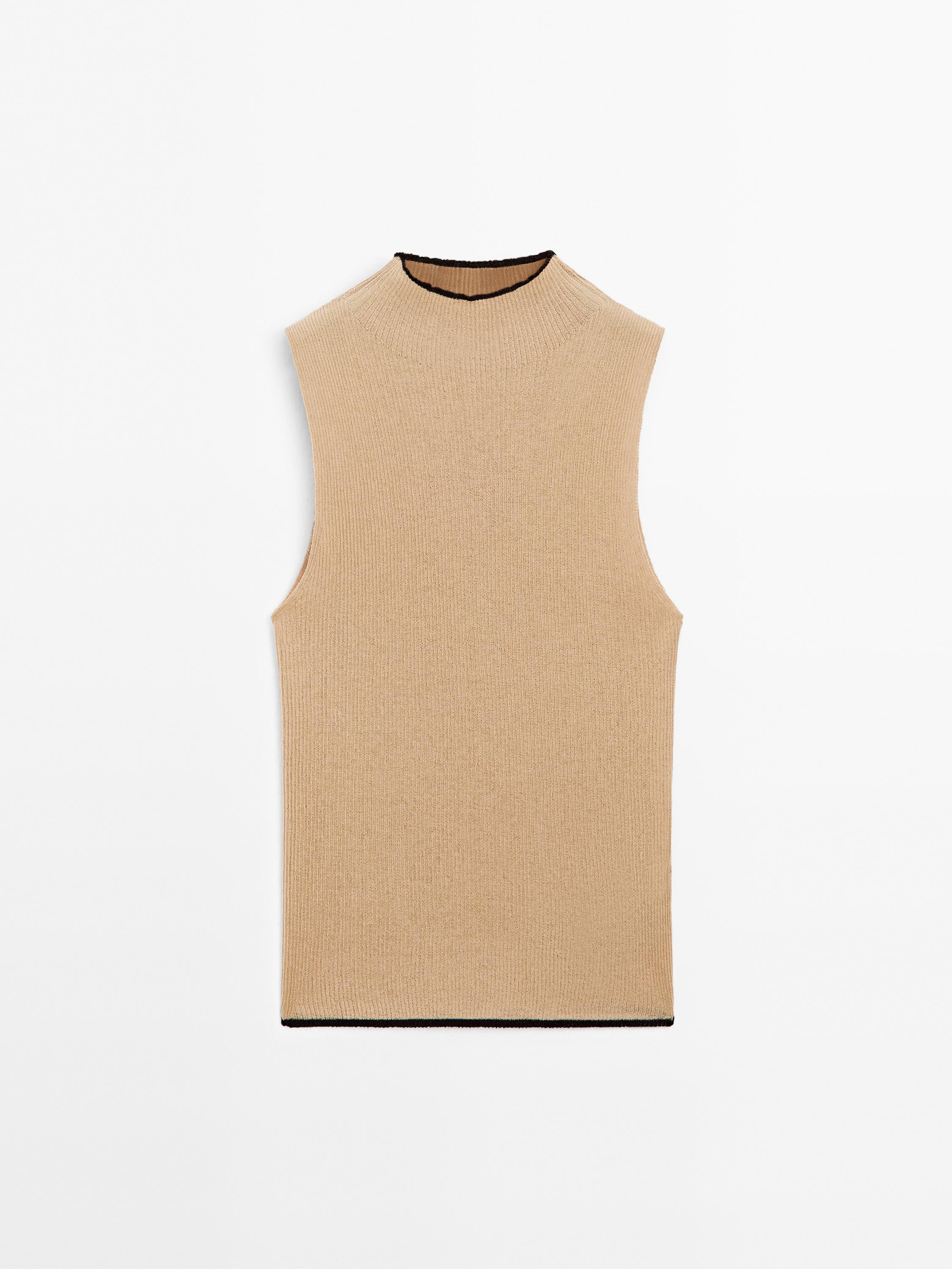 Ribbed cotton blend top - Studio