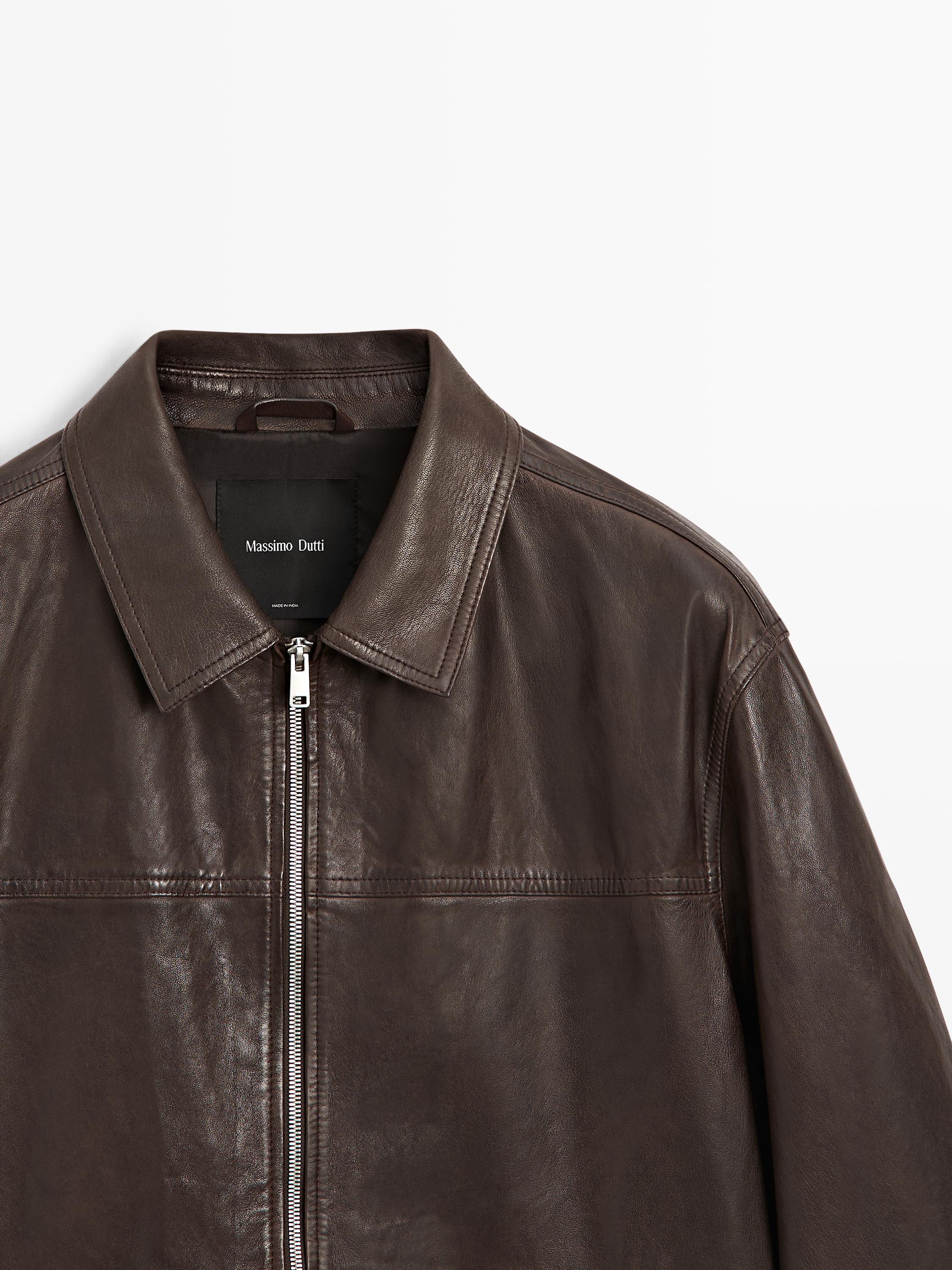 Nappa leather jacket — BROWN