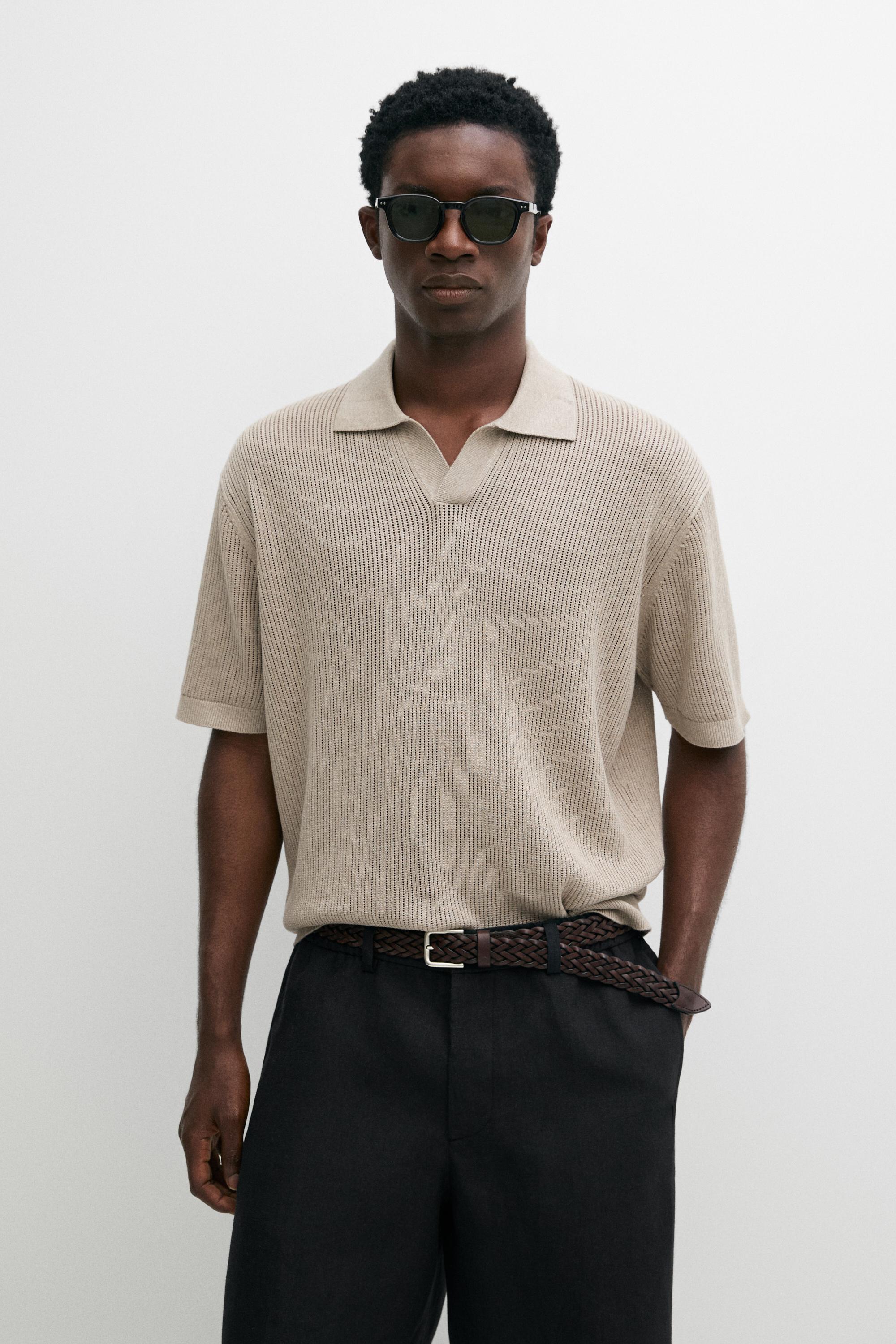 Kemeja Polo Rajut V-Neck Katun